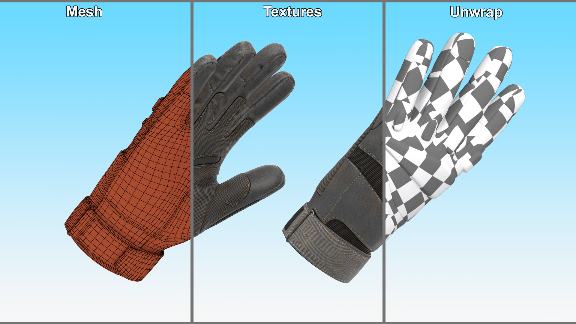 3D model Tactical Gloves Pair