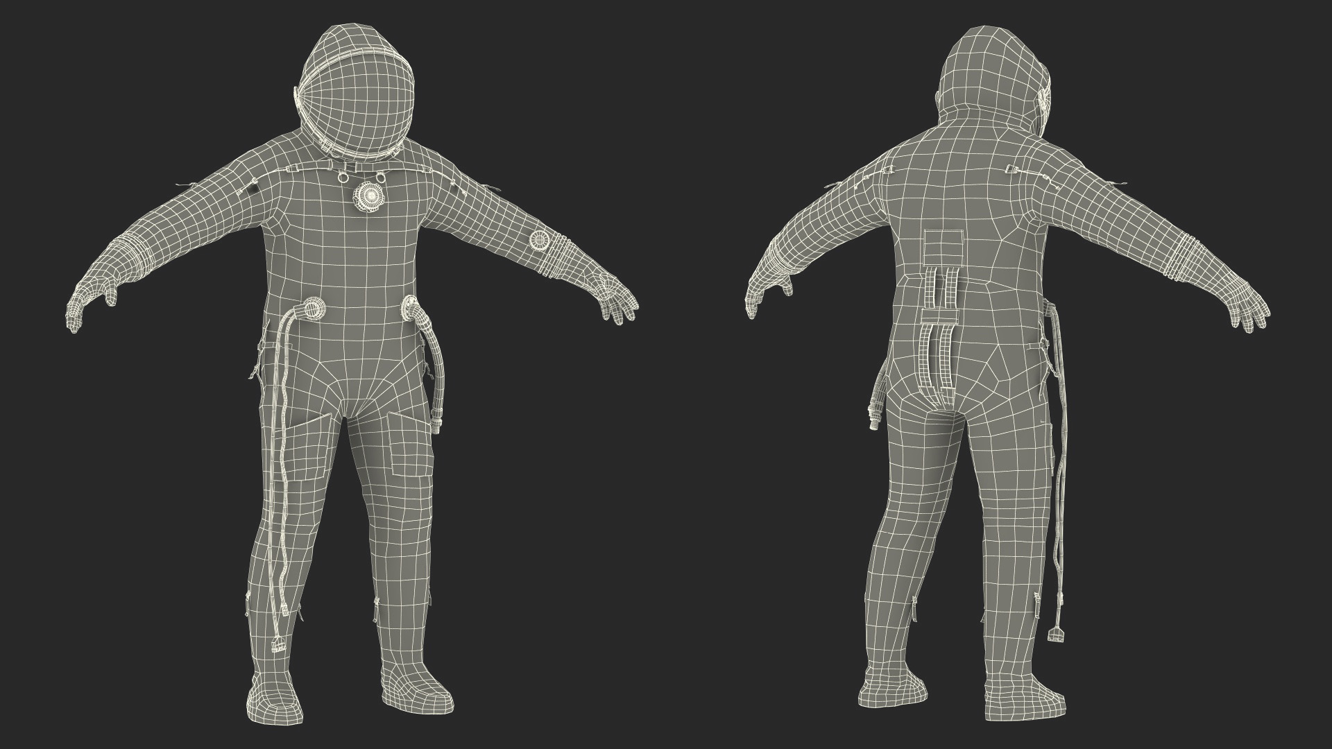 Sokol Space Suit Rigged for Maya 3D