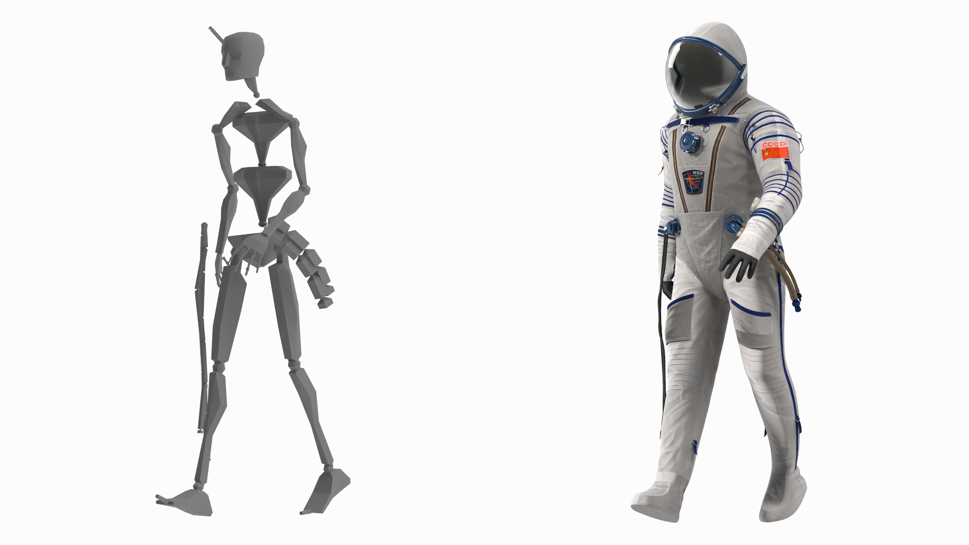 Sokol Space Suit Rigged for Maya 3D