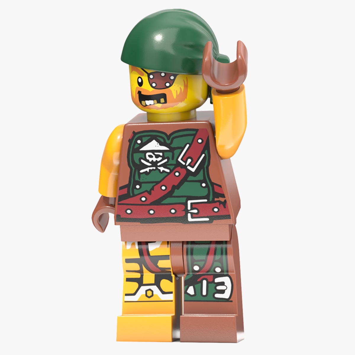 Minifigure LEGO Pirate Rigged 3D model