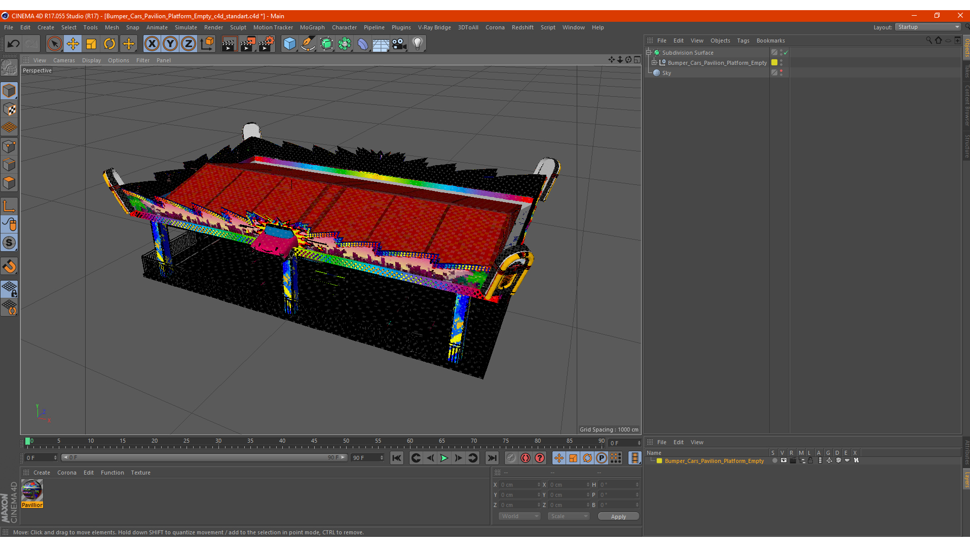 3D model Bumper Cars Pavilion Platform Empty