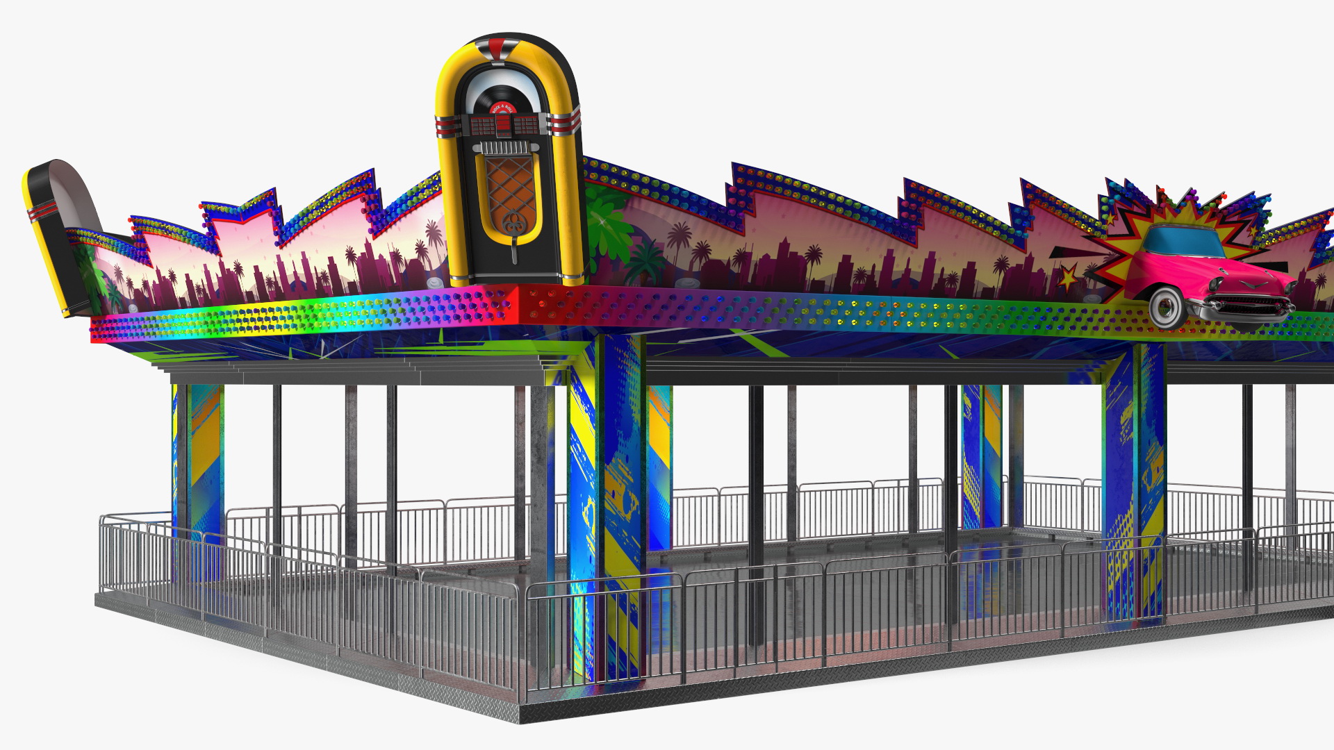 3D model Bumper Cars Pavilion Platform Empty