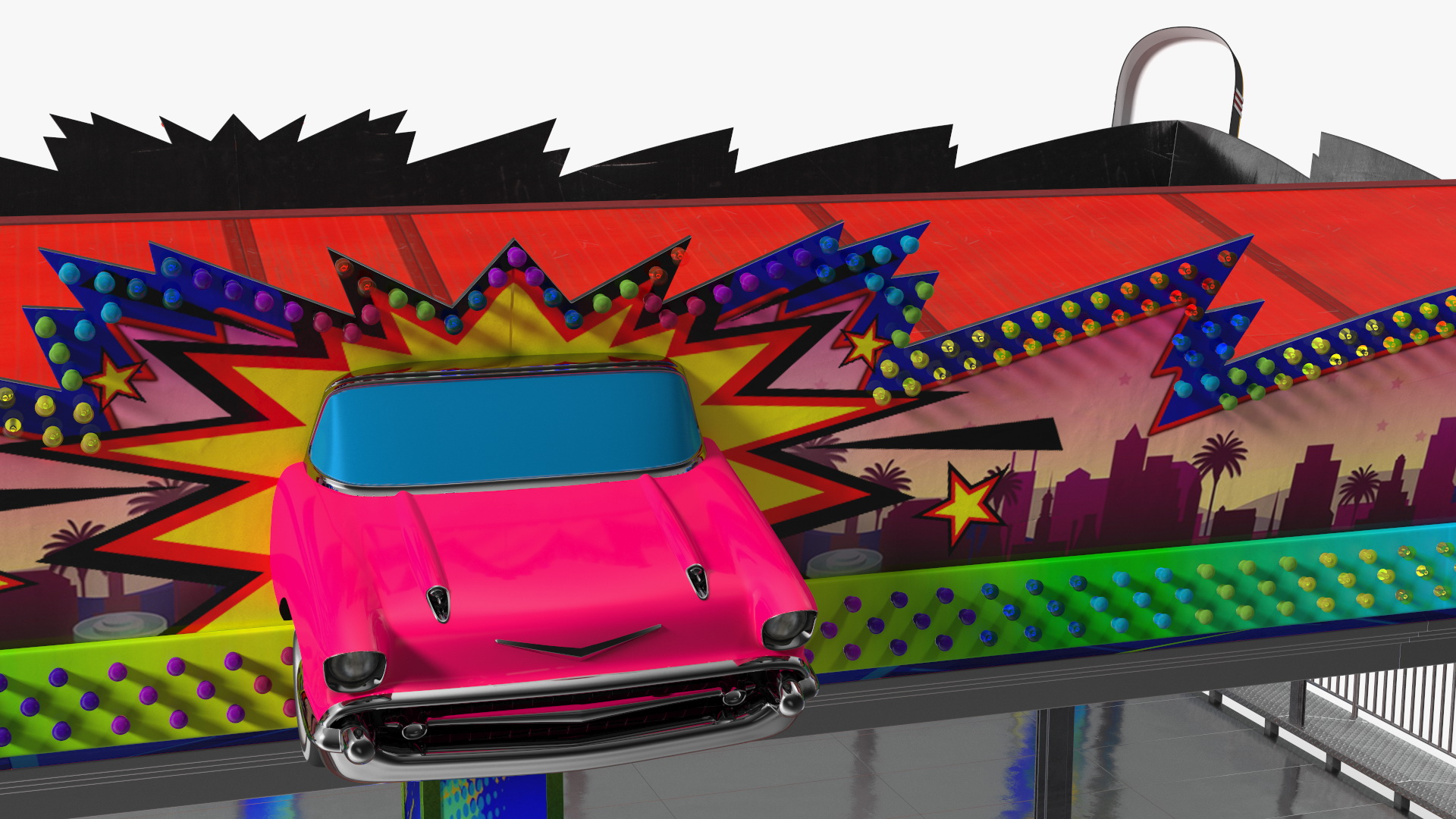 3D model Bumper Cars Pavilion Platform Empty