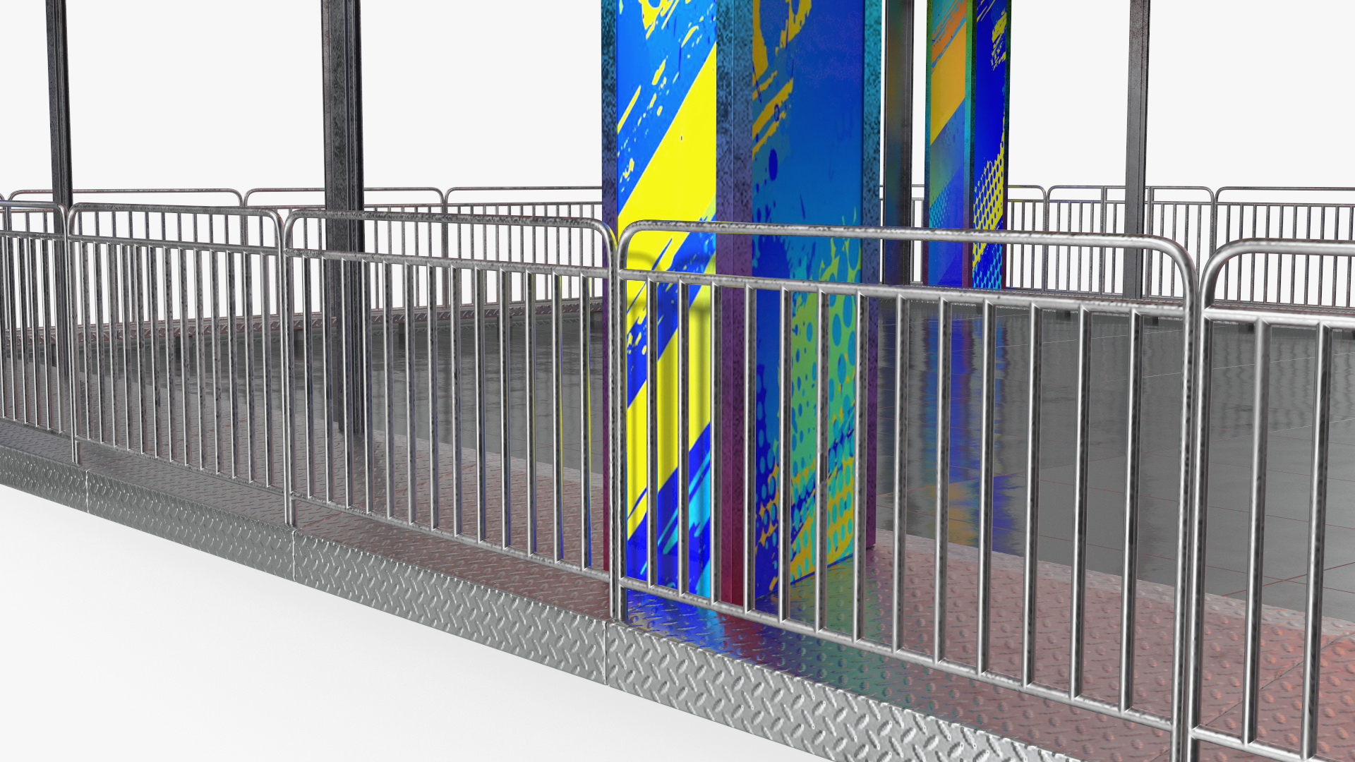 3D model Bumper Cars Pavilion Platform Empty