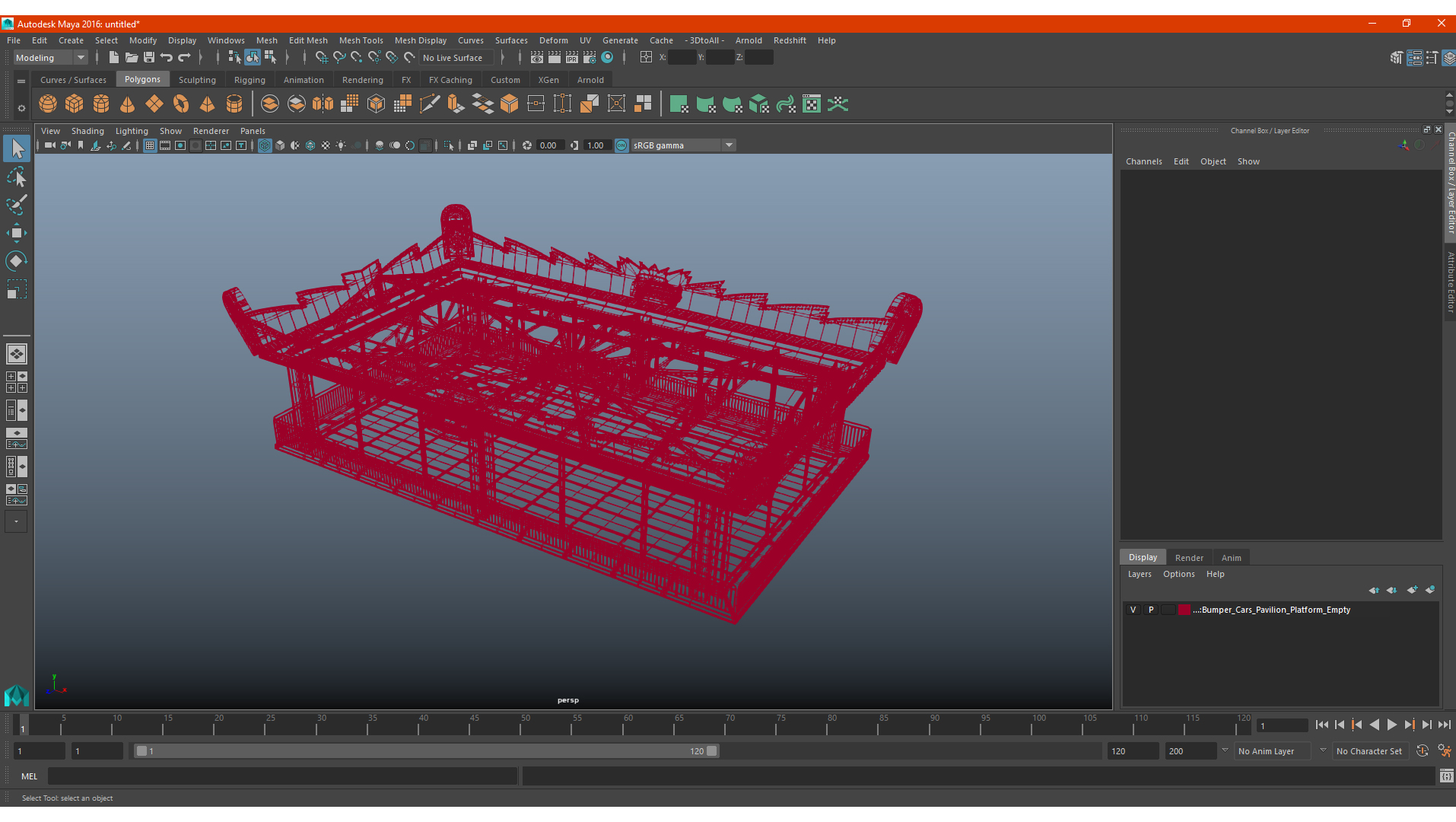 3D model Bumper Cars Pavilion Platform Empty
