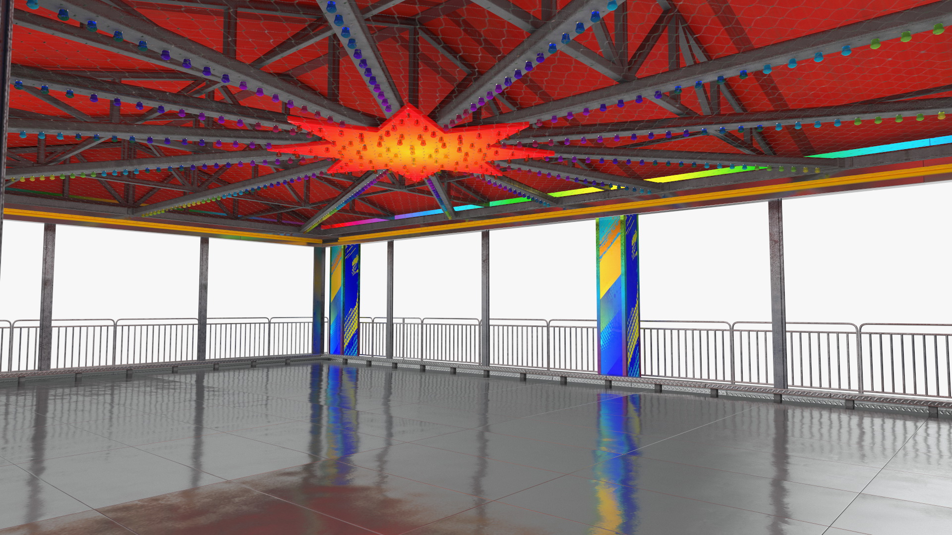 3D model Bumper Cars Pavilion Platform Empty