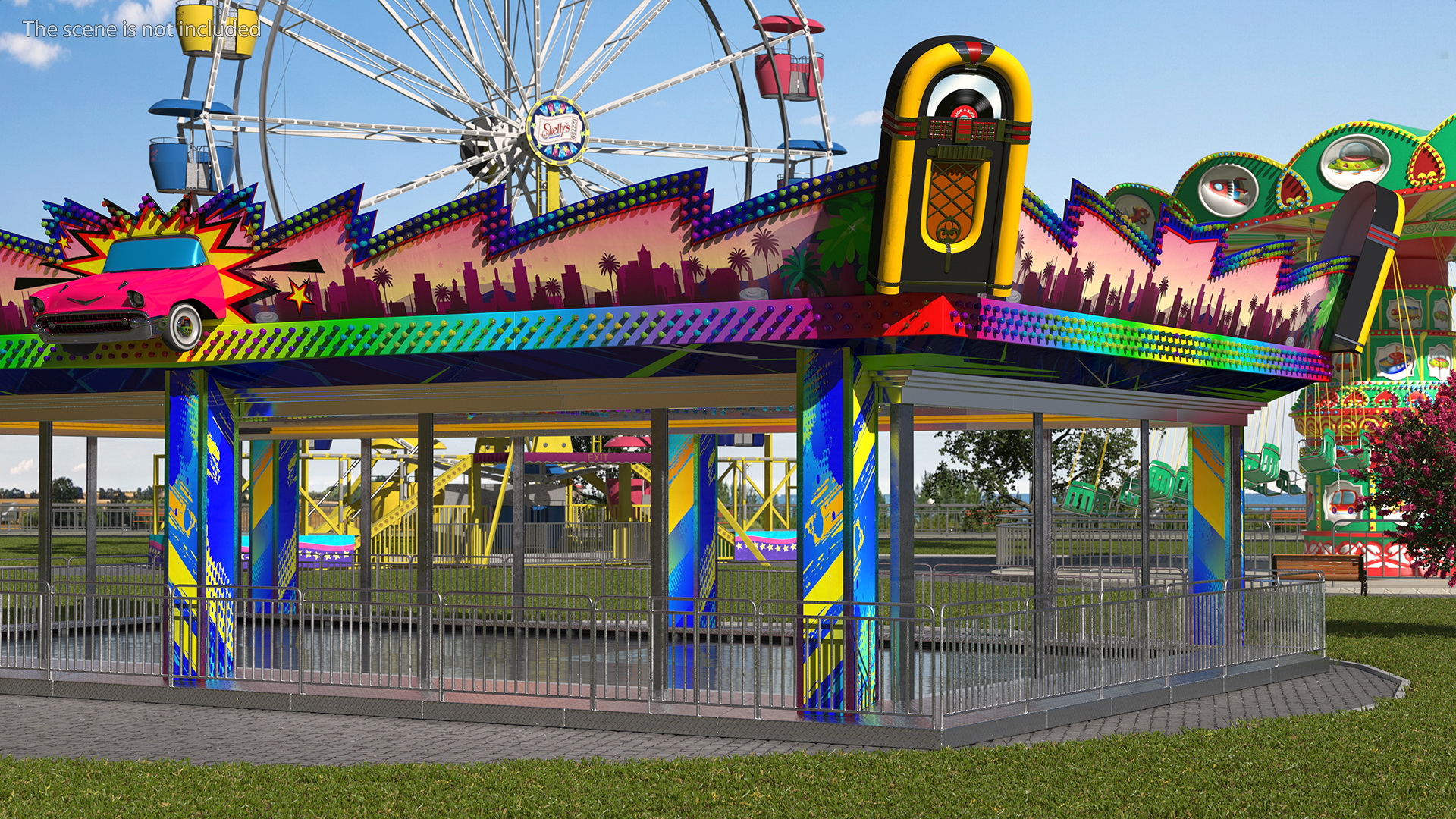 3D model Bumper Cars Pavilion Platform Empty