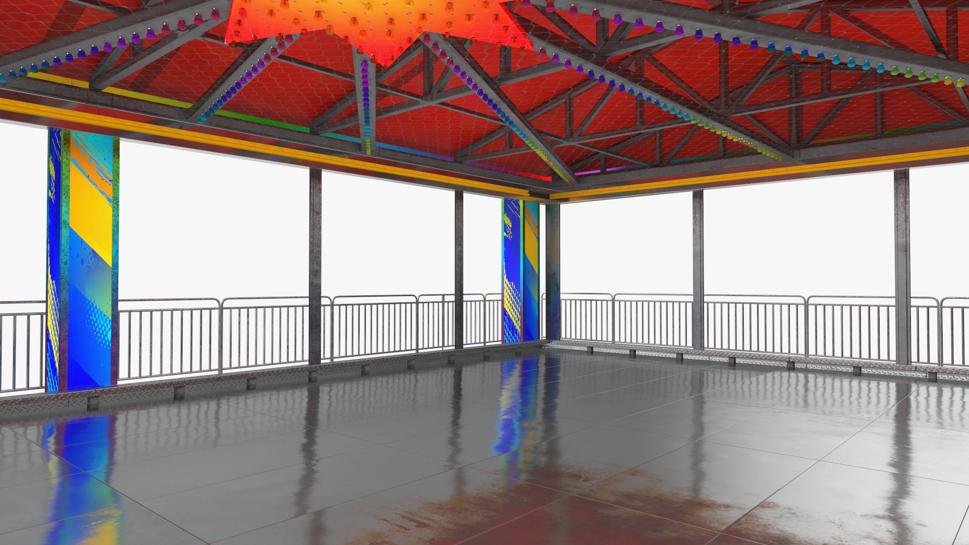 3D model Bumper Cars Pavilion Platform Empty