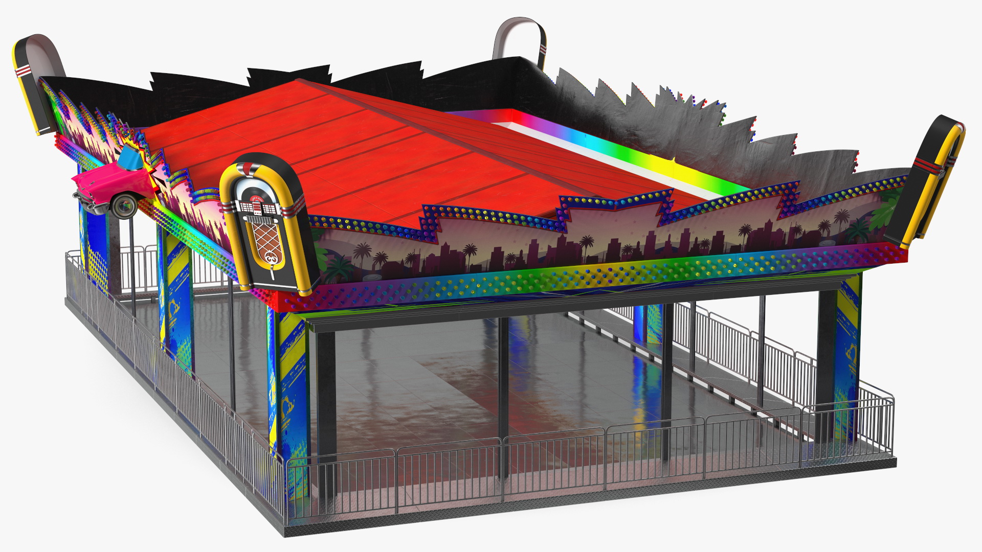3D model Bumper Cars Pavilion Platform Empty