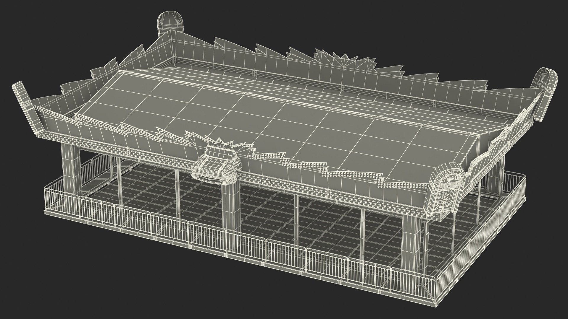 3D model Bumper Cars Pavilion Platform Empty