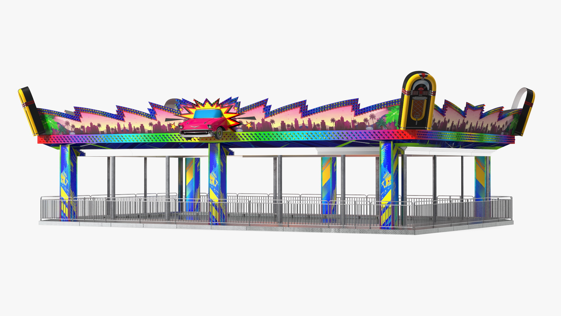 3D model Bumper Cars Pavilion Platform Empty