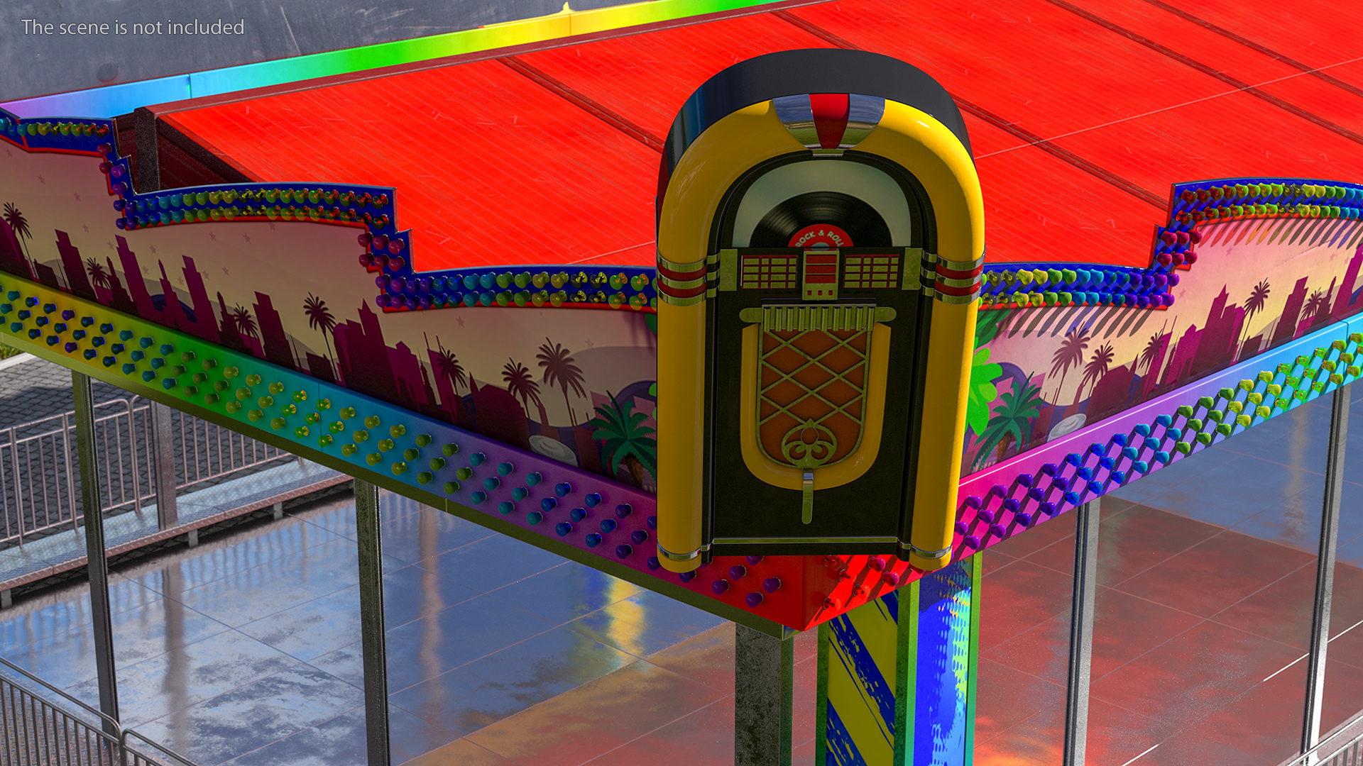 3D model Bumper Cars Pavilion Platform Empty