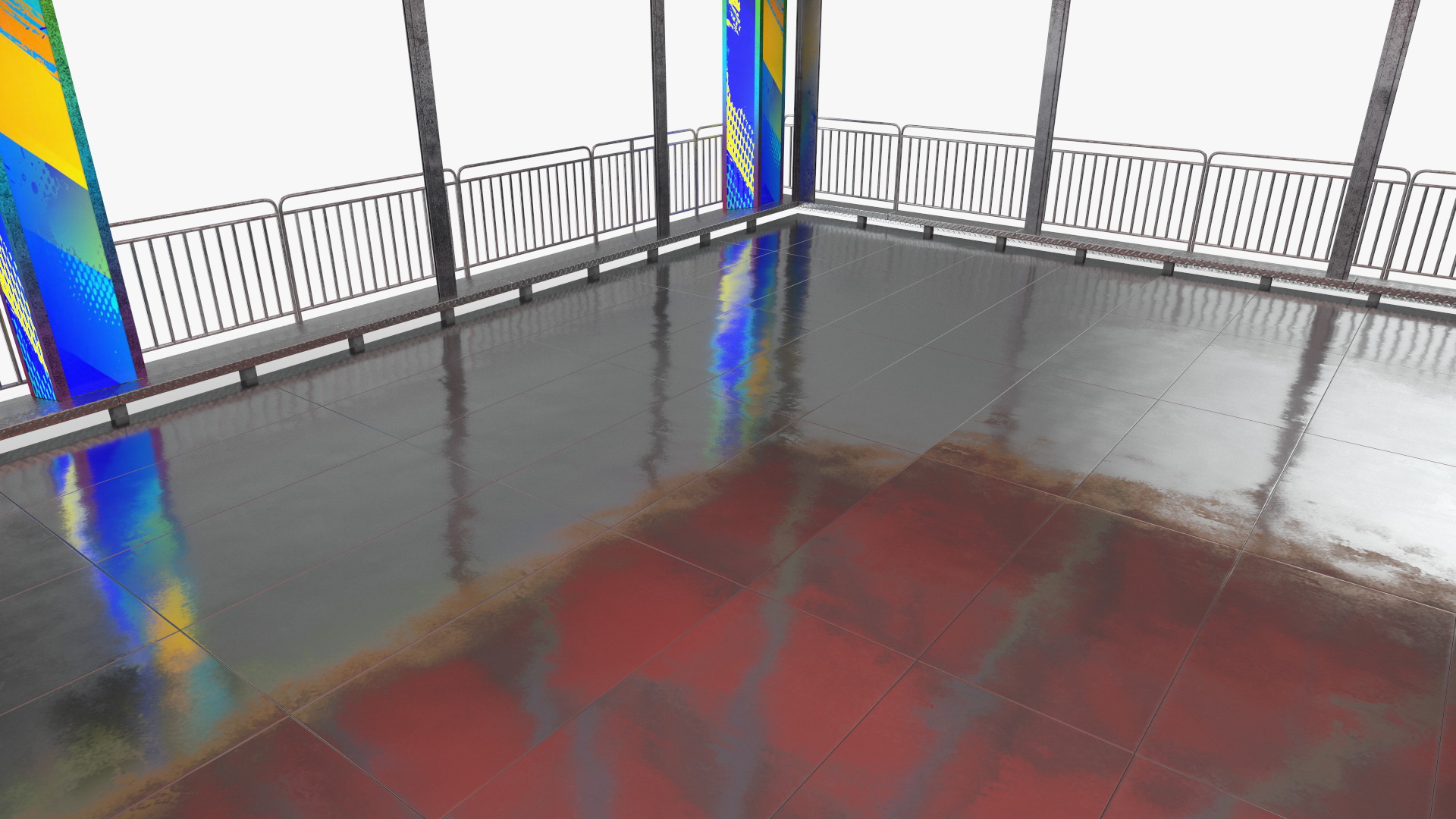 3D model Bumper Cars Pavilion Platform Empty