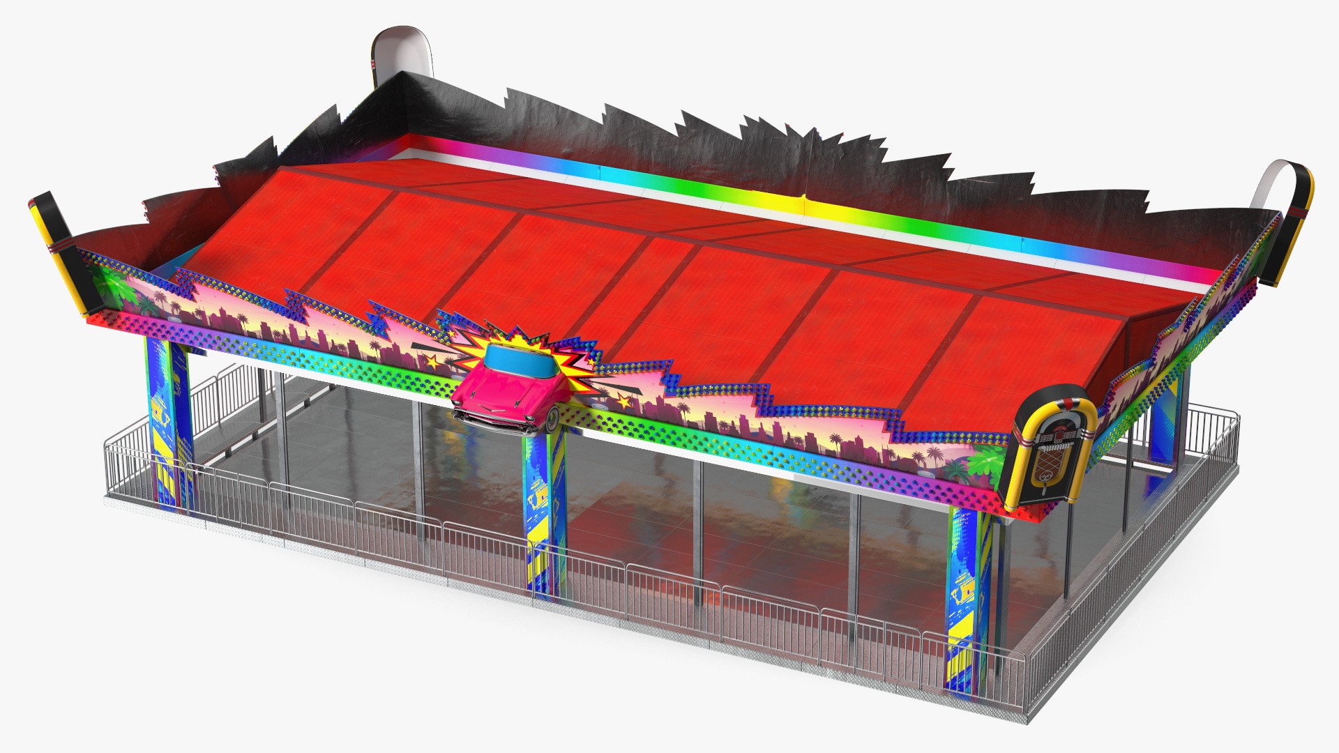 3D model Bumper Cars Pavilion Platform Empty