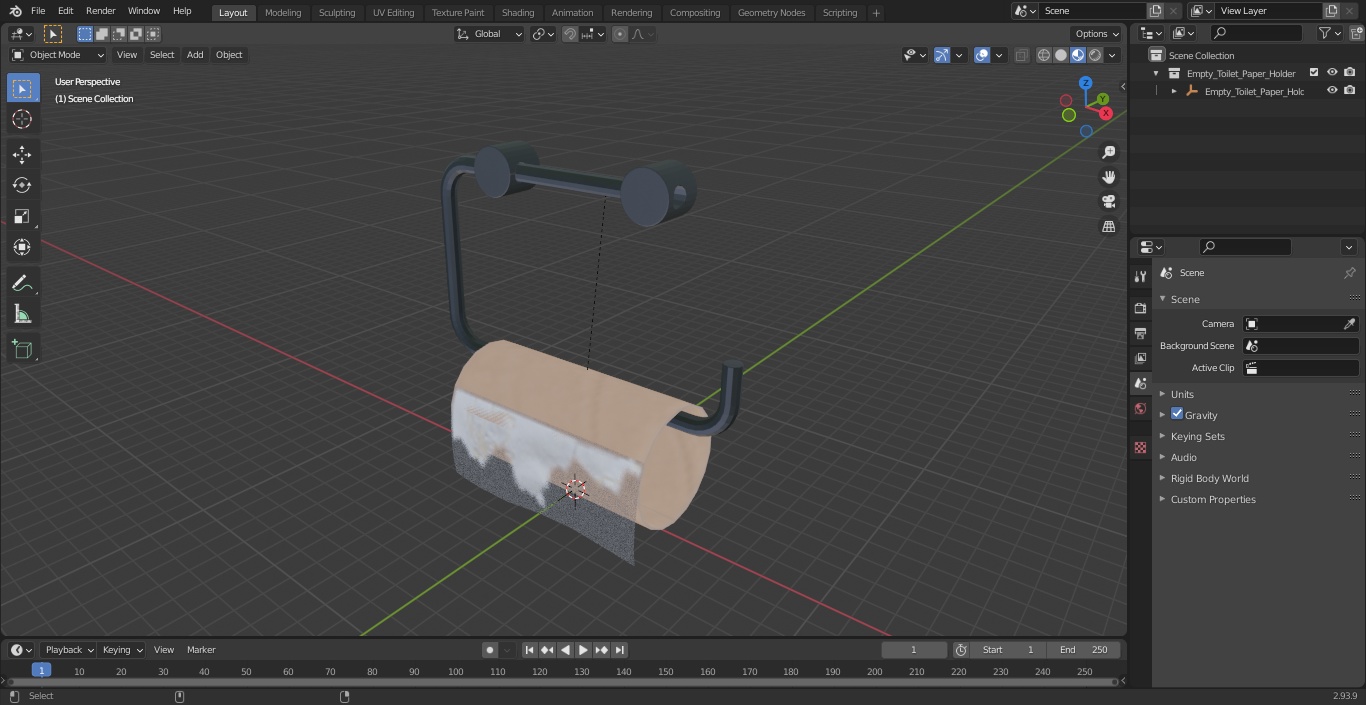 3D model Empty Toilet Paper Holder