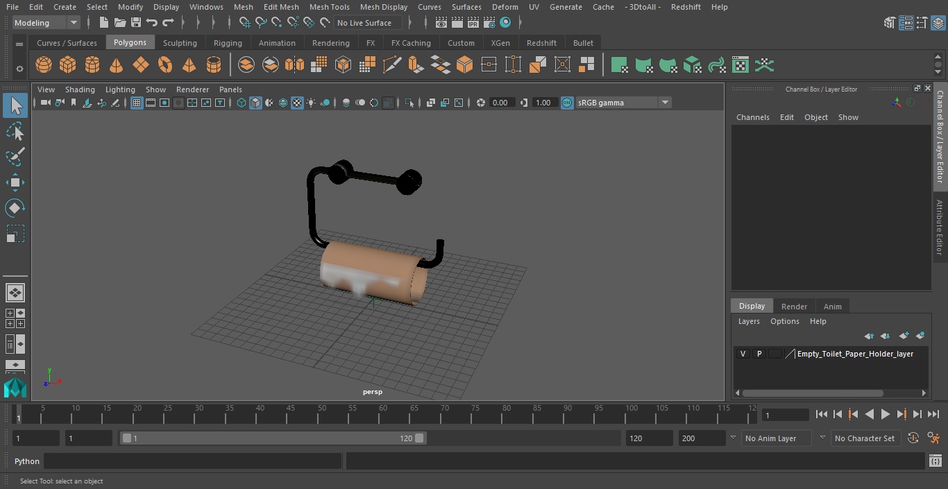 3D model Empty Toilet Paper Holder