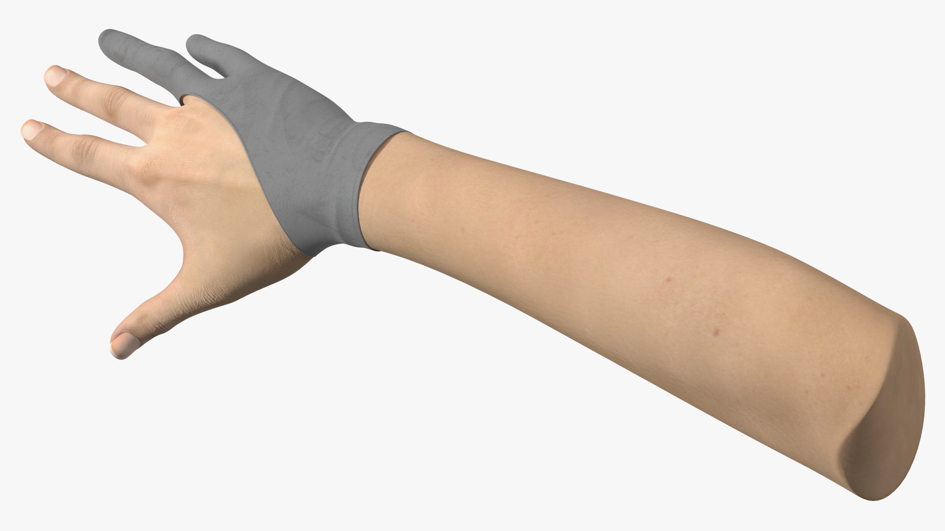 3D Grey Drawing Glove on Hand