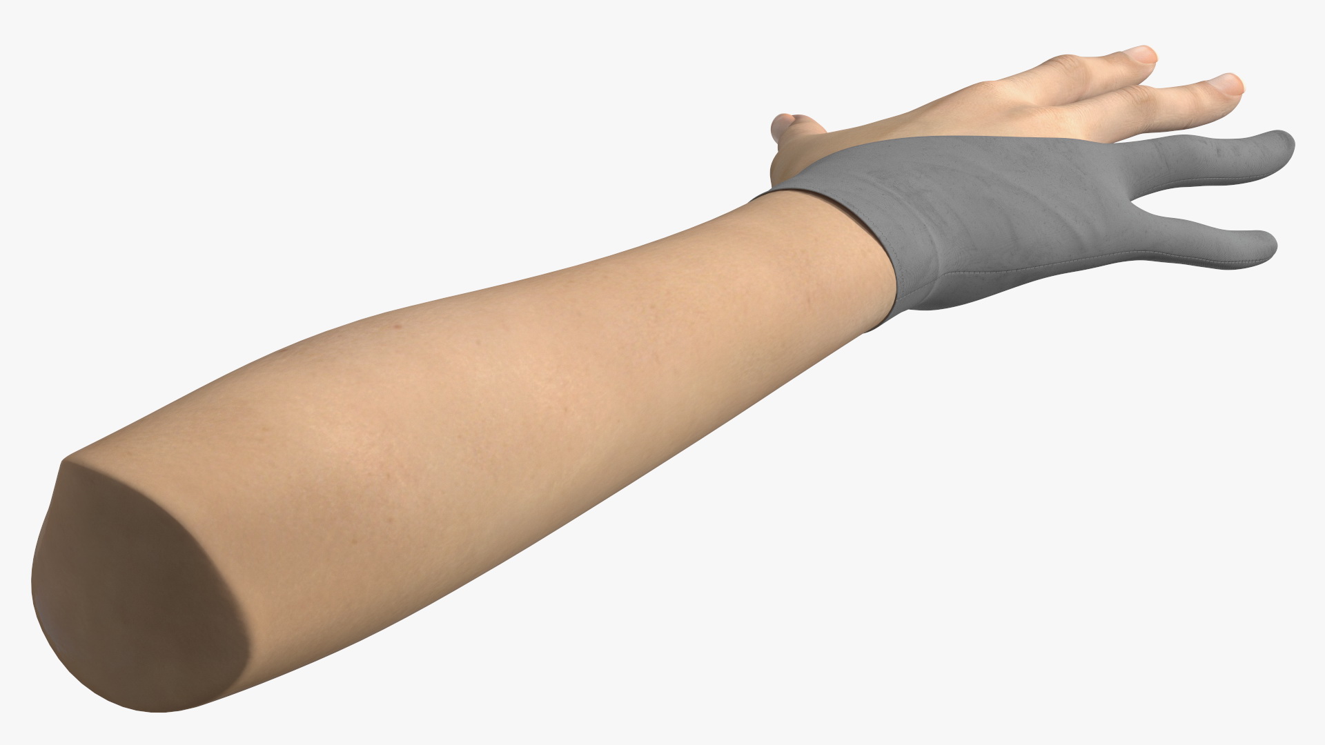 3D Grey Drawing Glove on Hand