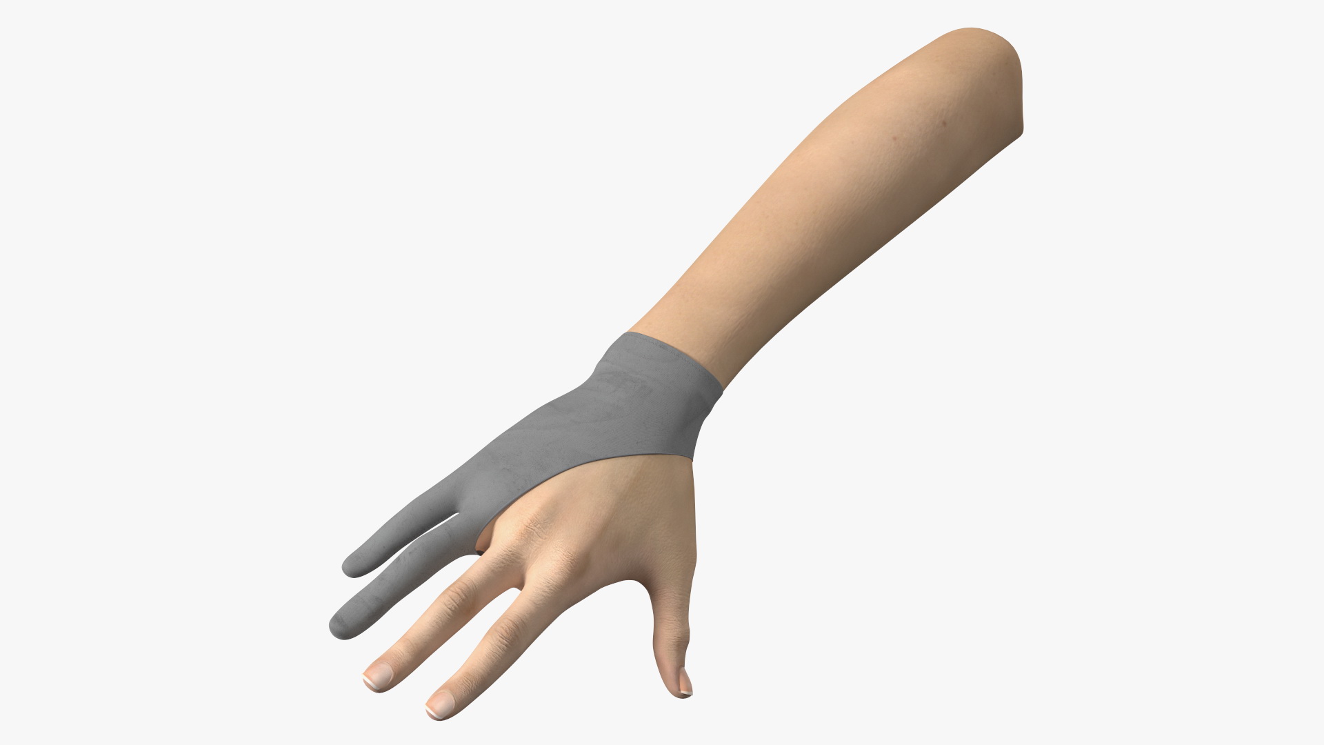 3D Grey Drawing Glove on Hand