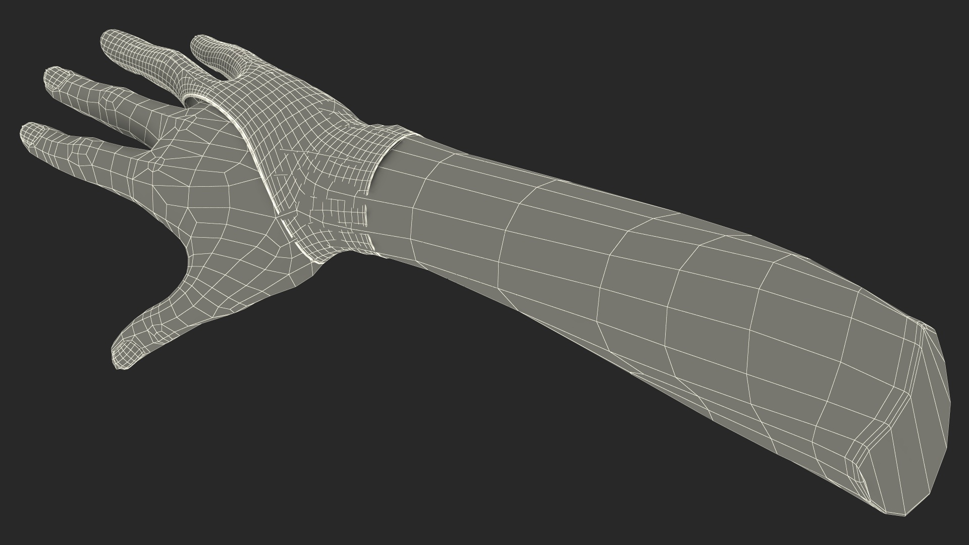 3D Grey Drawing Glove on Hand
