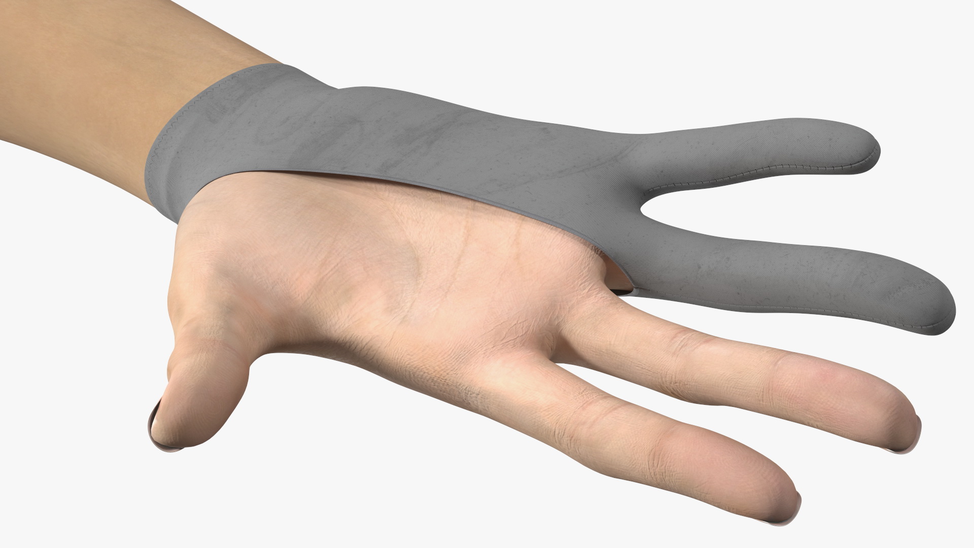 3D Grey Drawing Glove on Hand