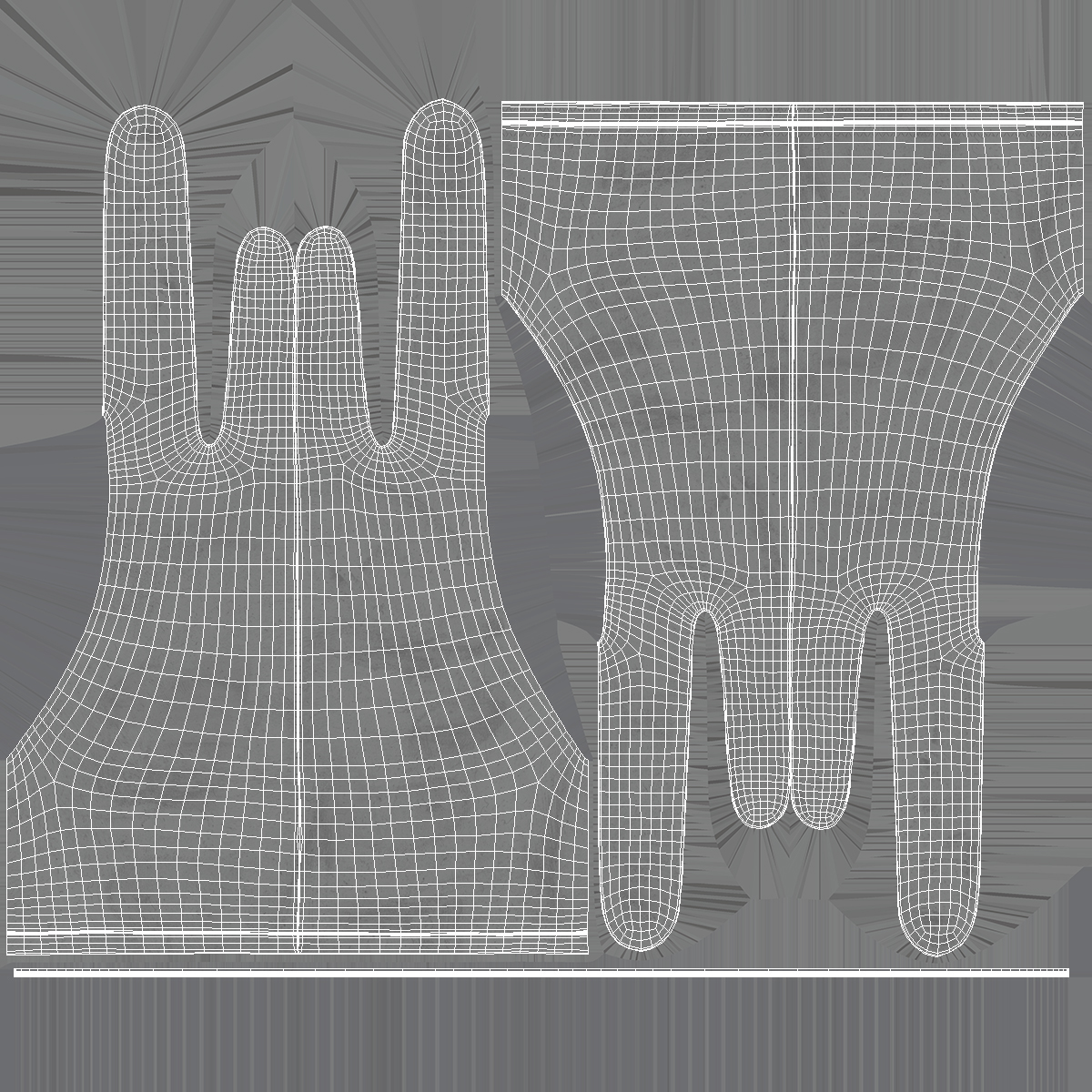 3D Grey Drawing Glove on Hand