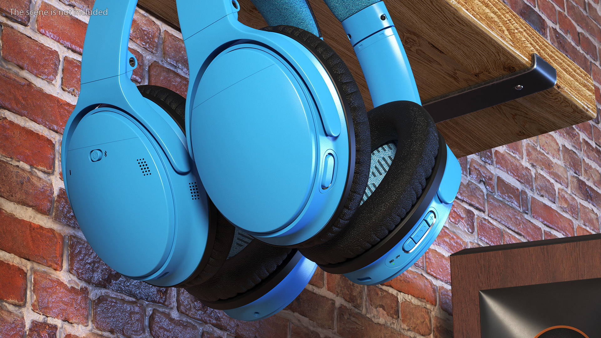 Headphones on Under-Desk Mount Holder 3D