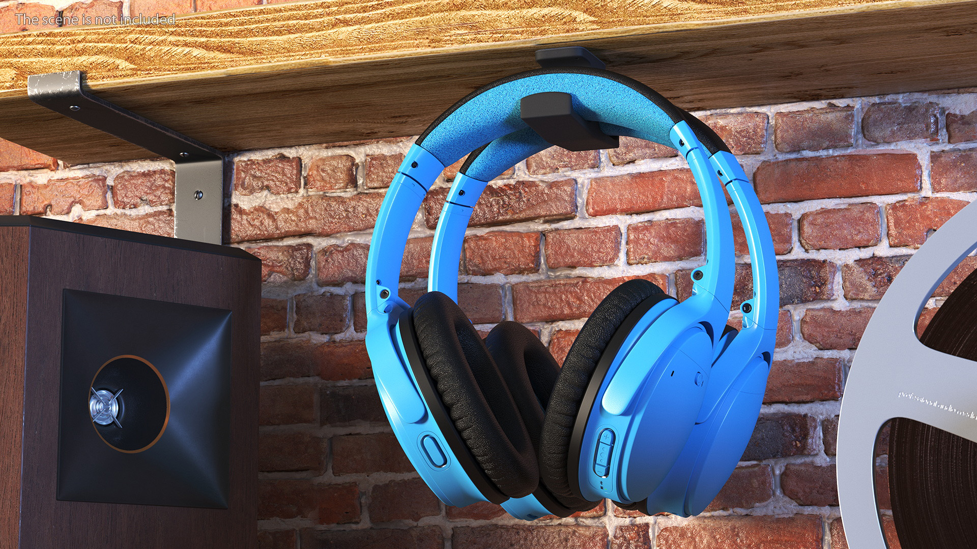 Headphones on Under-Desk Mount Holder 3D