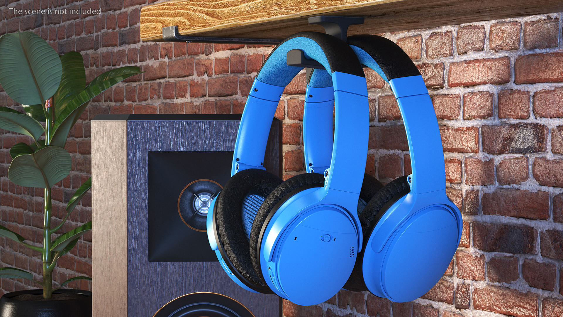 Headphones on Under-Desk Mount Holder 3D