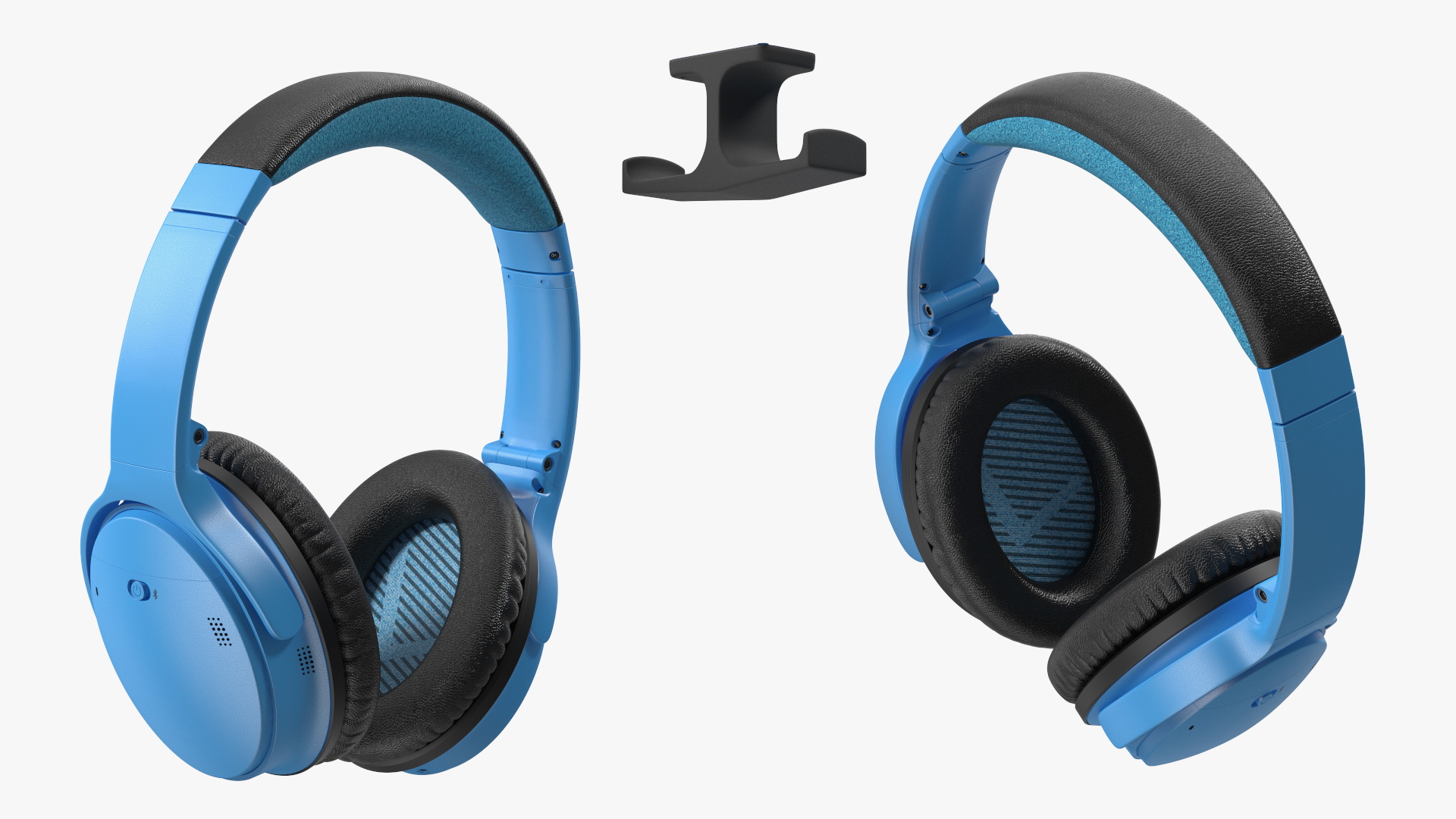 Headphones on Under-Desk Mount Holder 3D