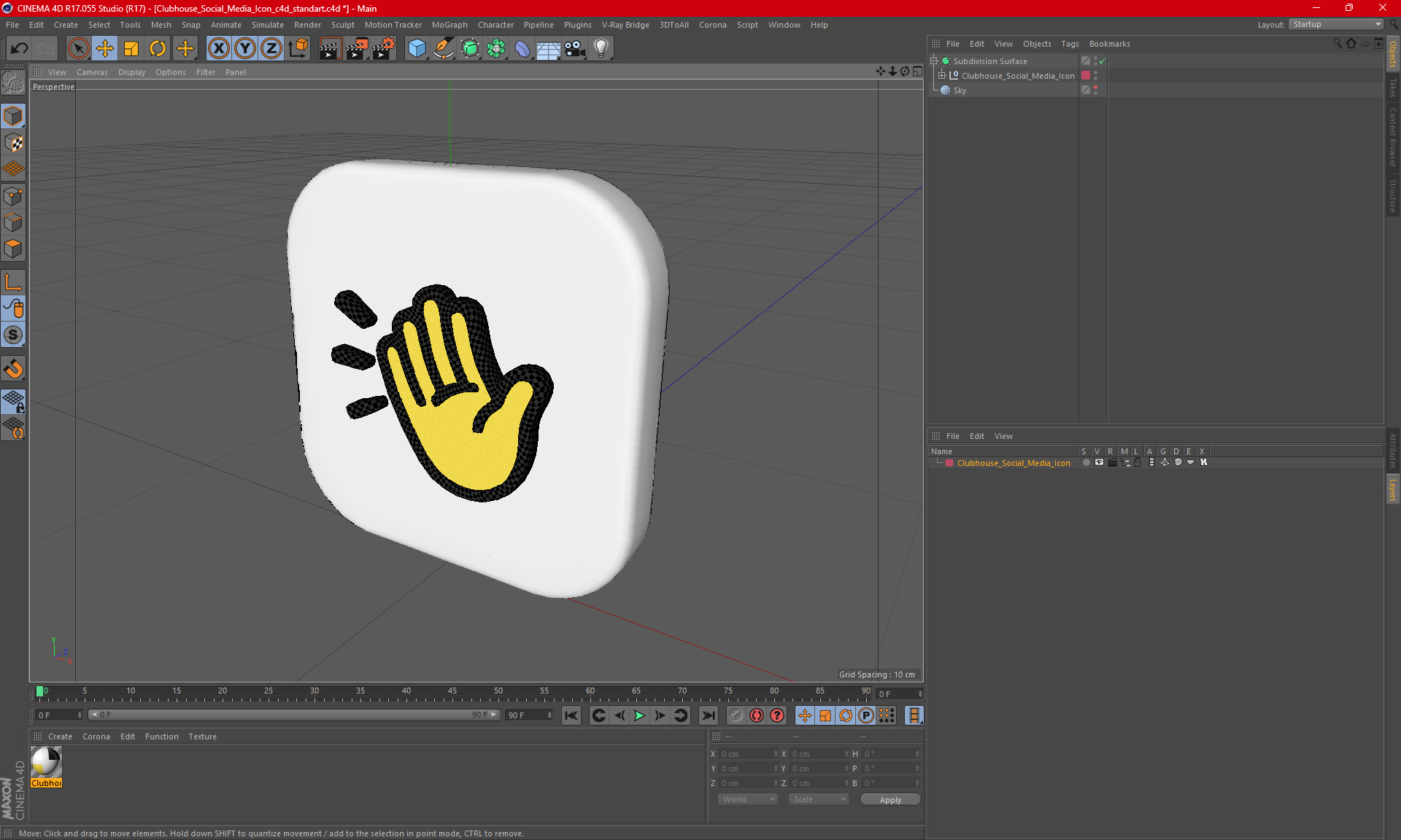 Clubhouse Social Media Icon 3D