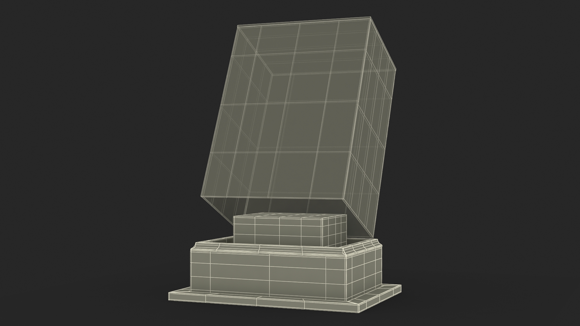 3D model Plaster Bust of Trump behind Protective Glass