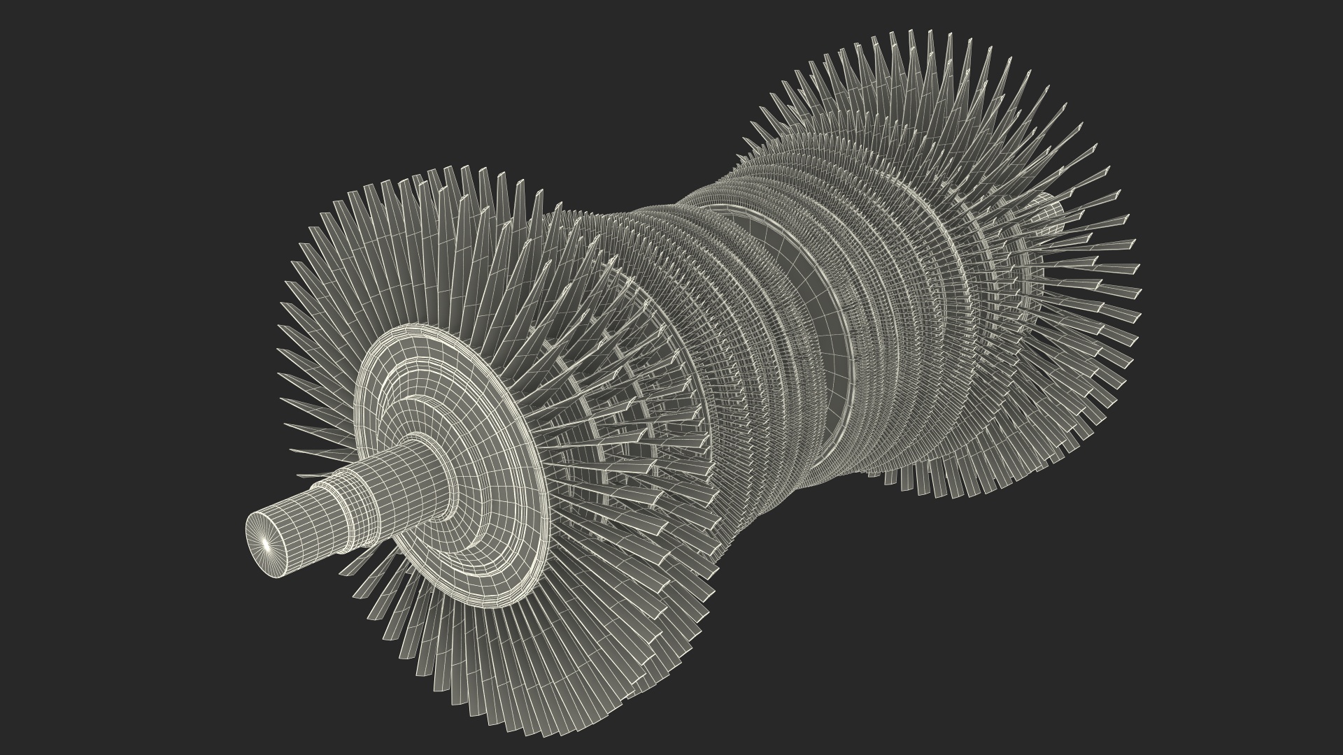 3D model Industrial Gas Turbine Engine Shaft