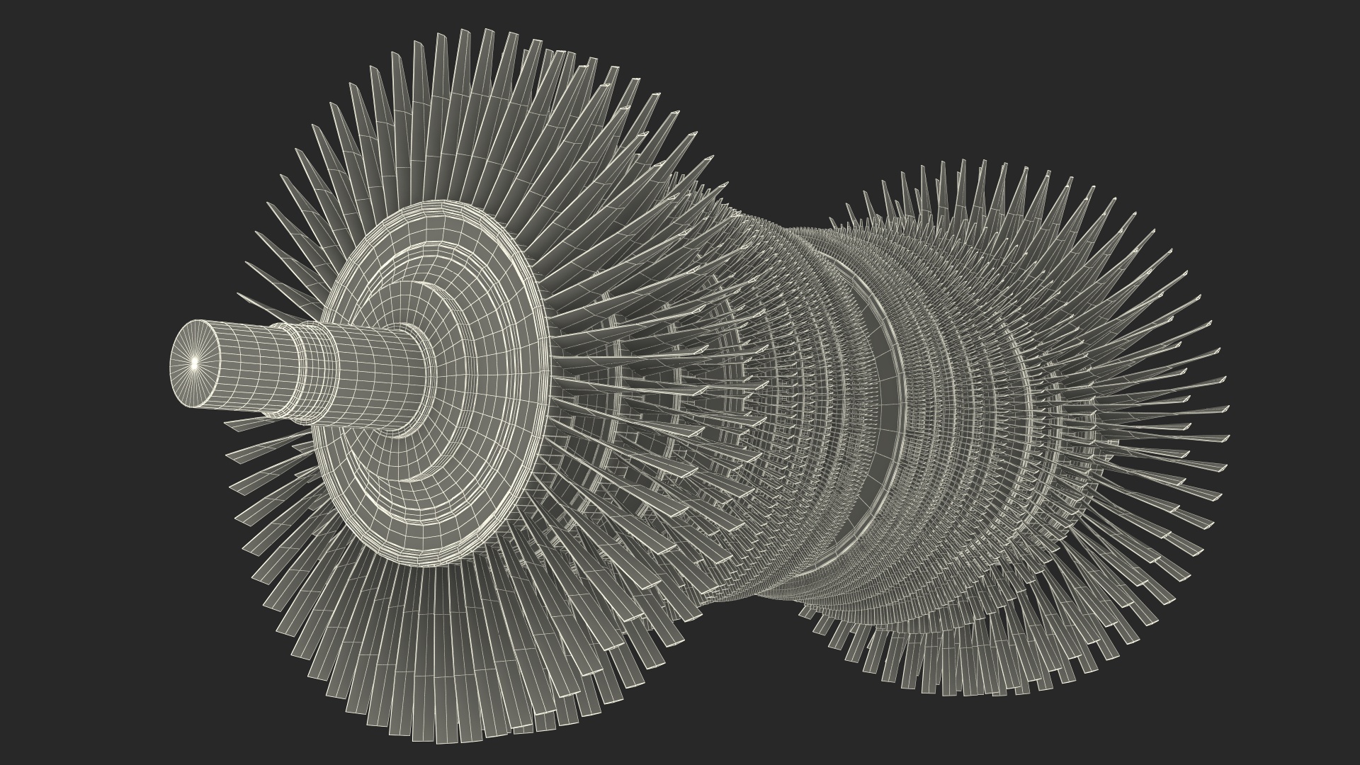 3D model Industrial Gas Turbine Engine Shaft
