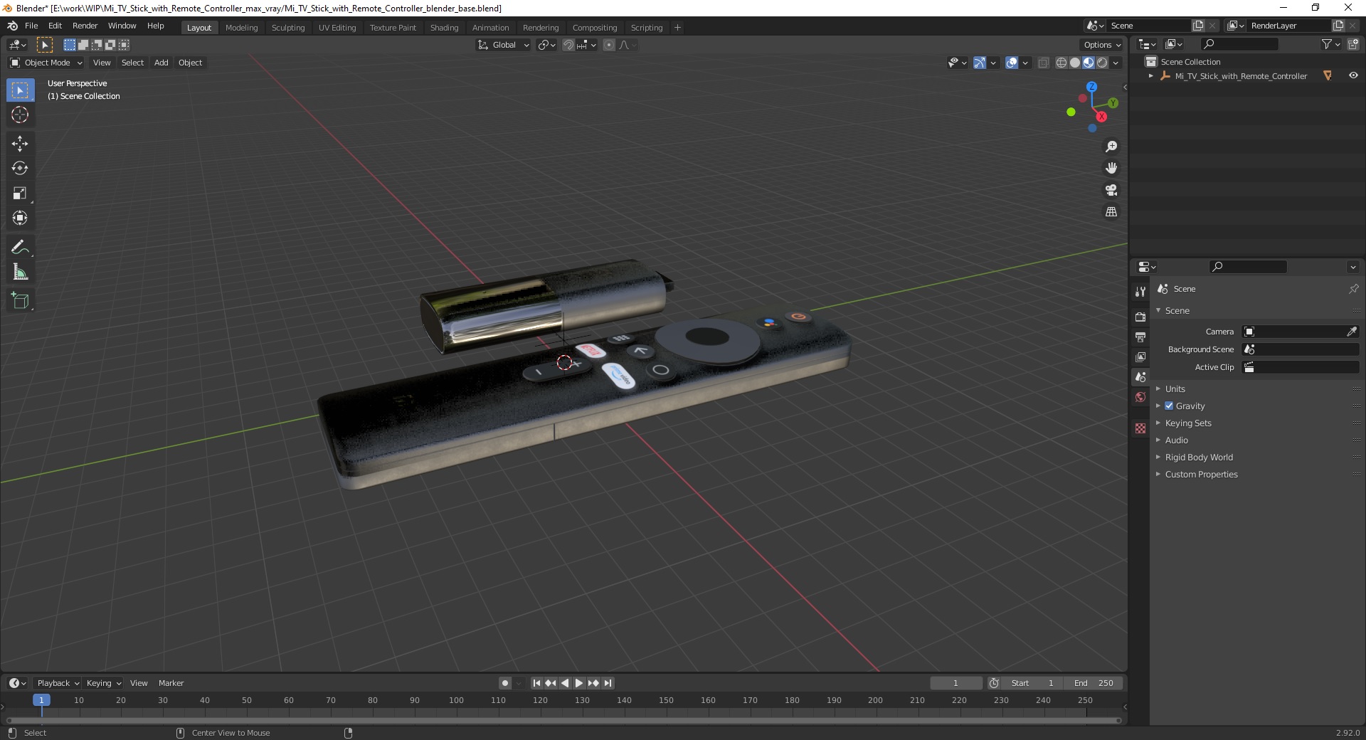 Mi TV Stick with Remote Controller 3D model