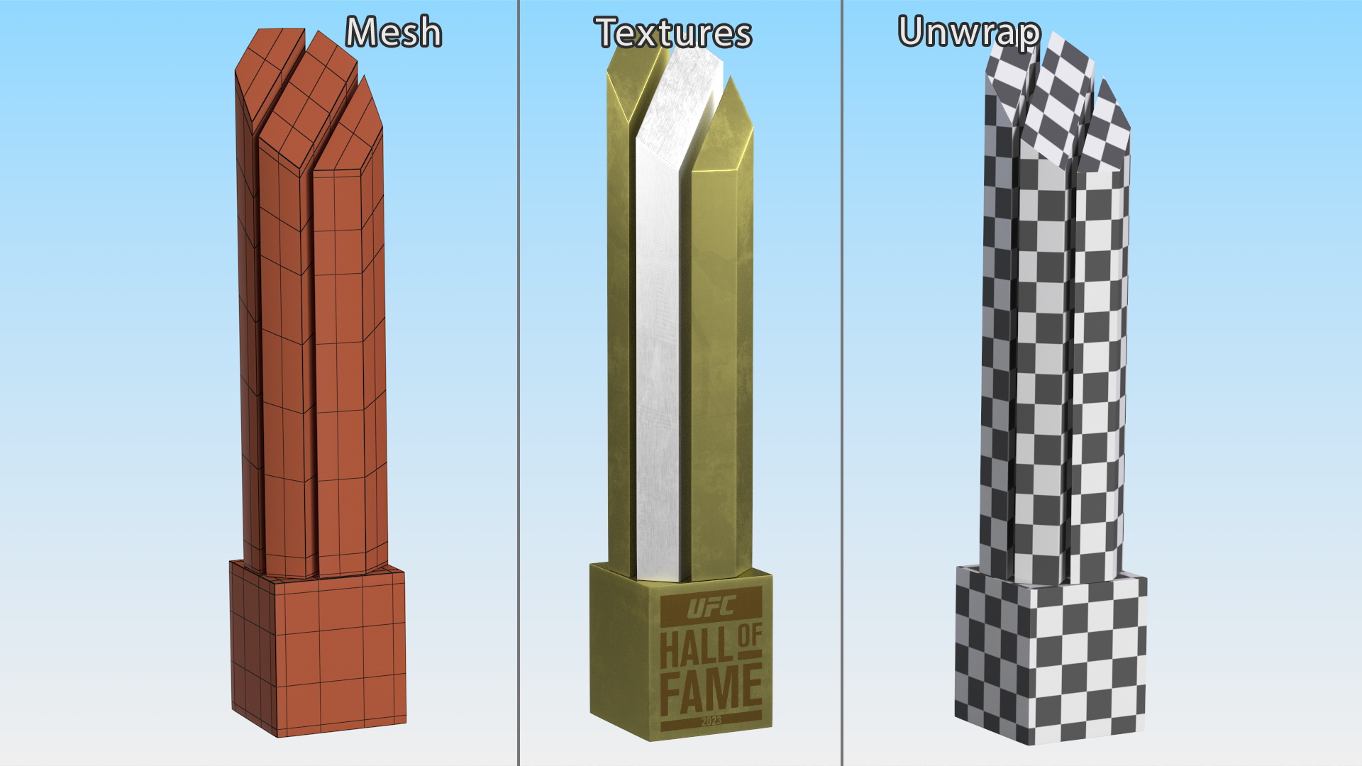 3D UFC Hall of Fame Trophy model