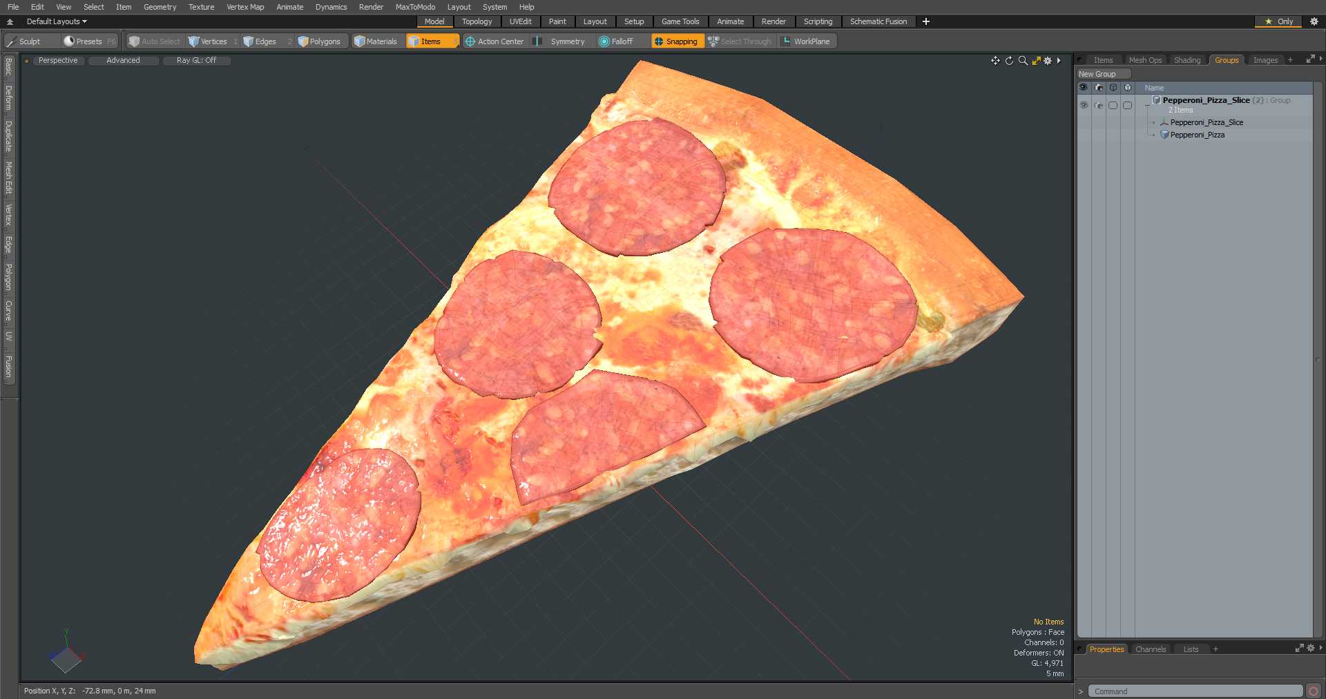3D Pepperoni Pizza Slice
