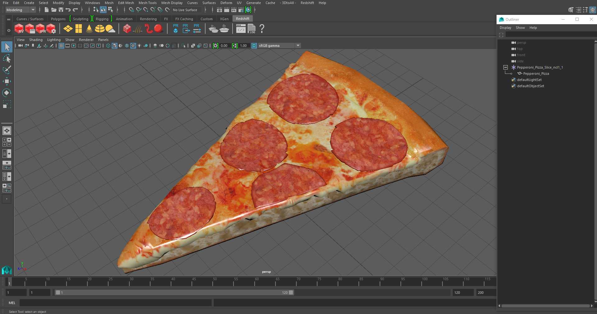 3D Pepperoni Pizza Slice