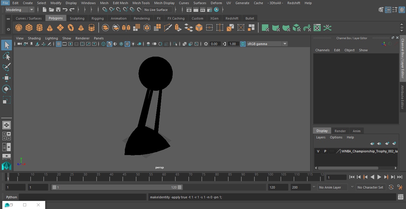 WNBA Championship Trophy 3D model