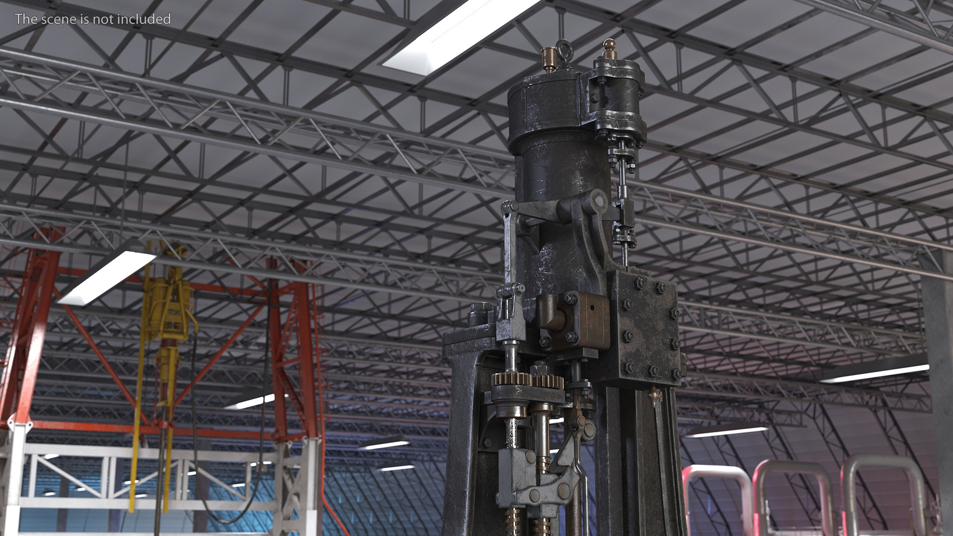 3D Vintage Industrial Steam Hammer