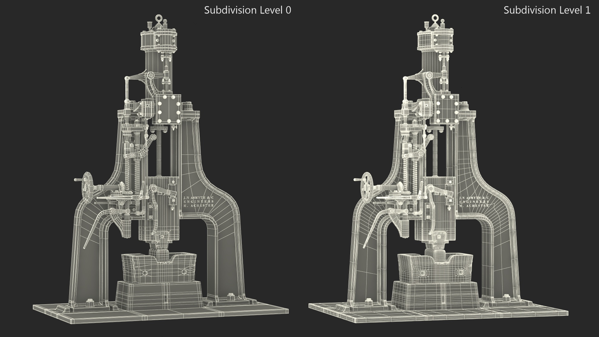 3D Vintage Industrial Steam Hammer