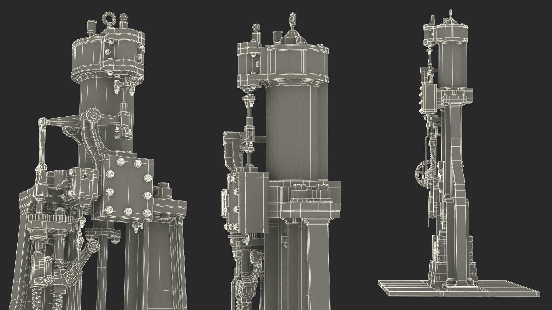 3D Vintage Industrial Steam Hammer