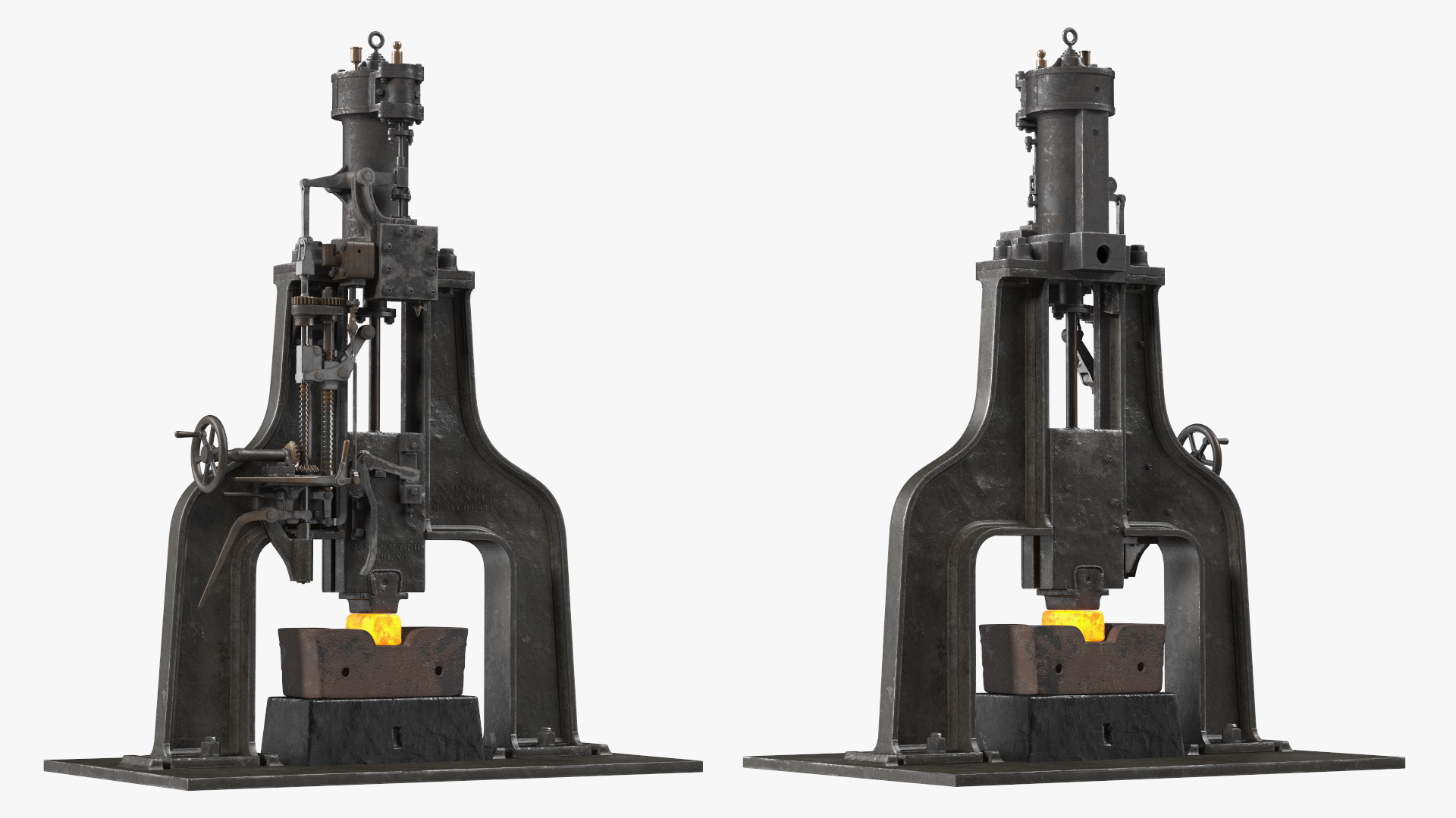 3D Vintage Industrial Steam Hammer