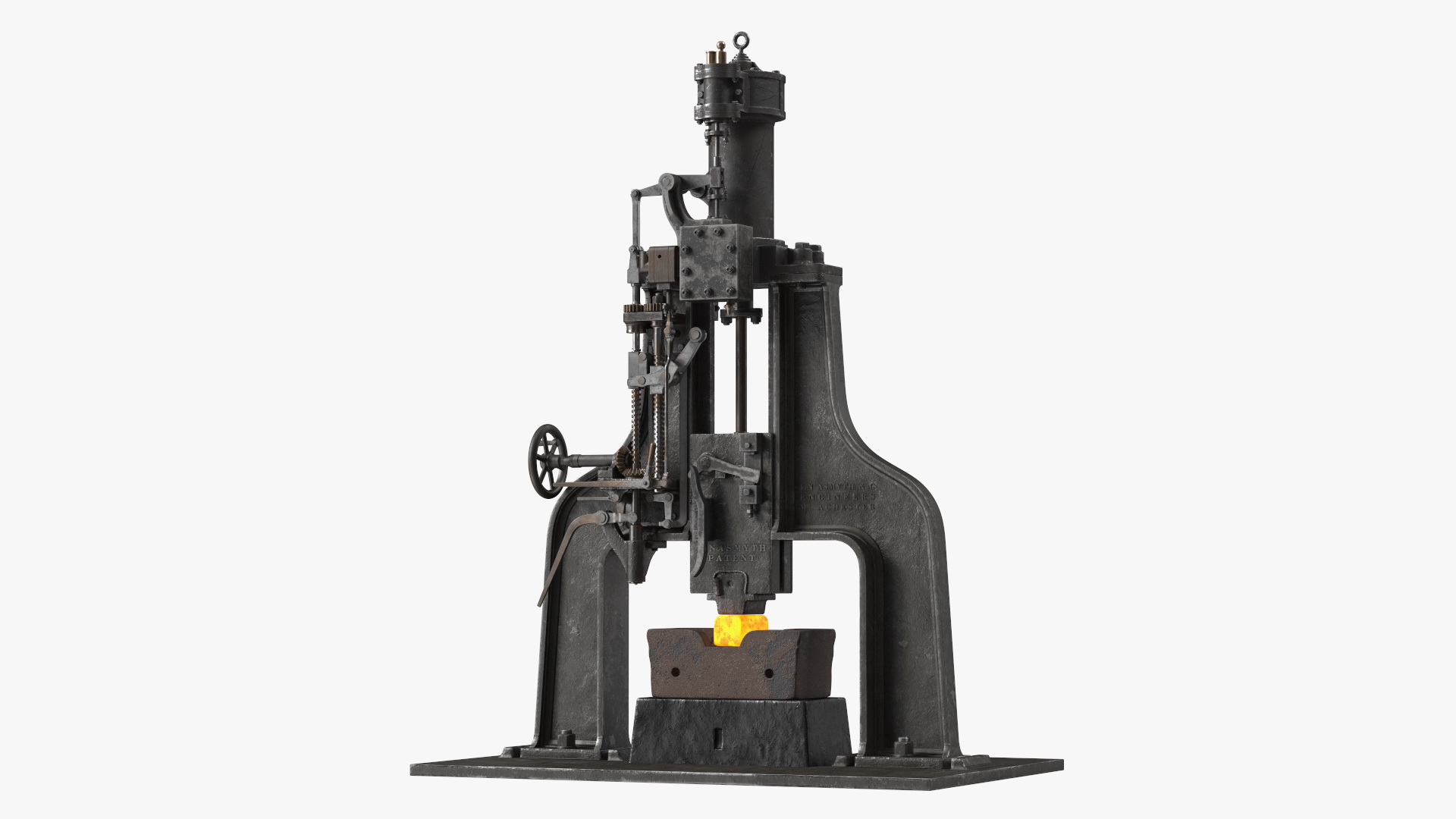 3D Vintage Industrial Steam Hammer