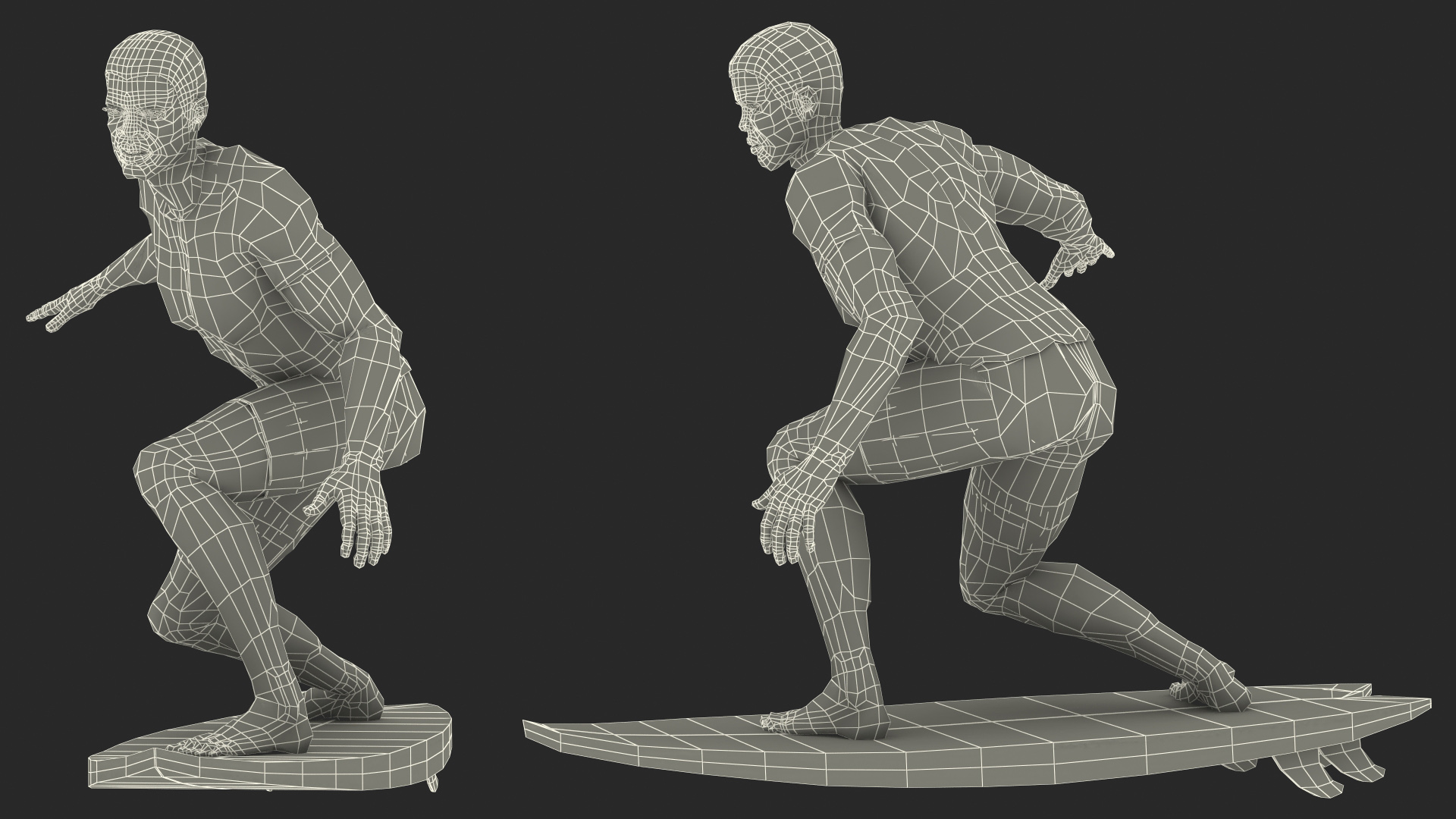 Black Man On Surfboard 3D