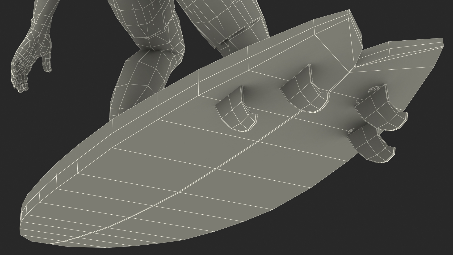 Black Man On Surfboard 3D