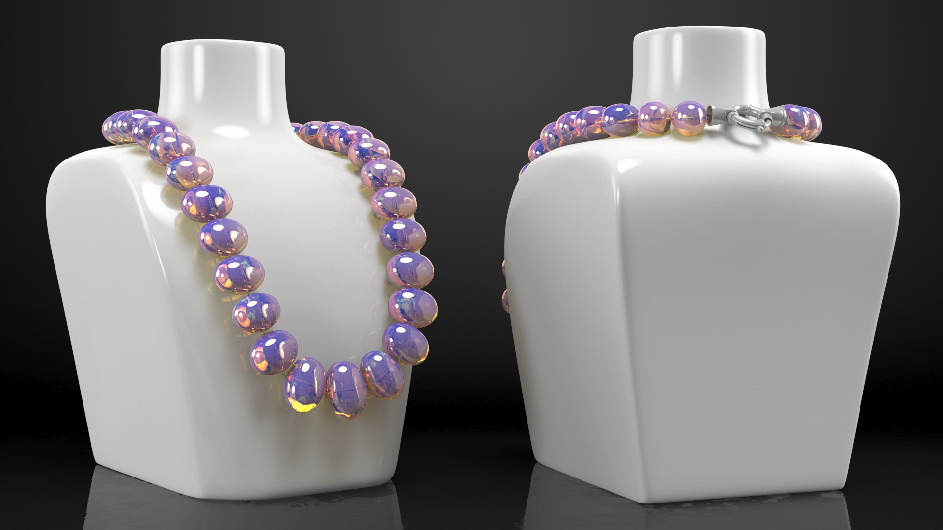 Amber Beads Necklace Holder 3D