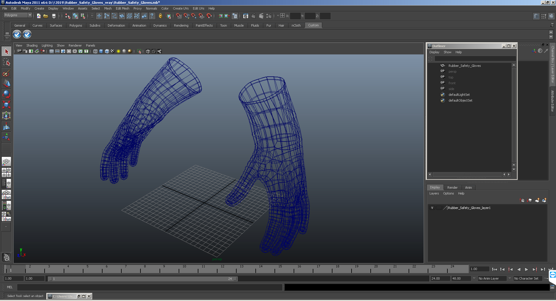 3D model Rubber Safety Gloves