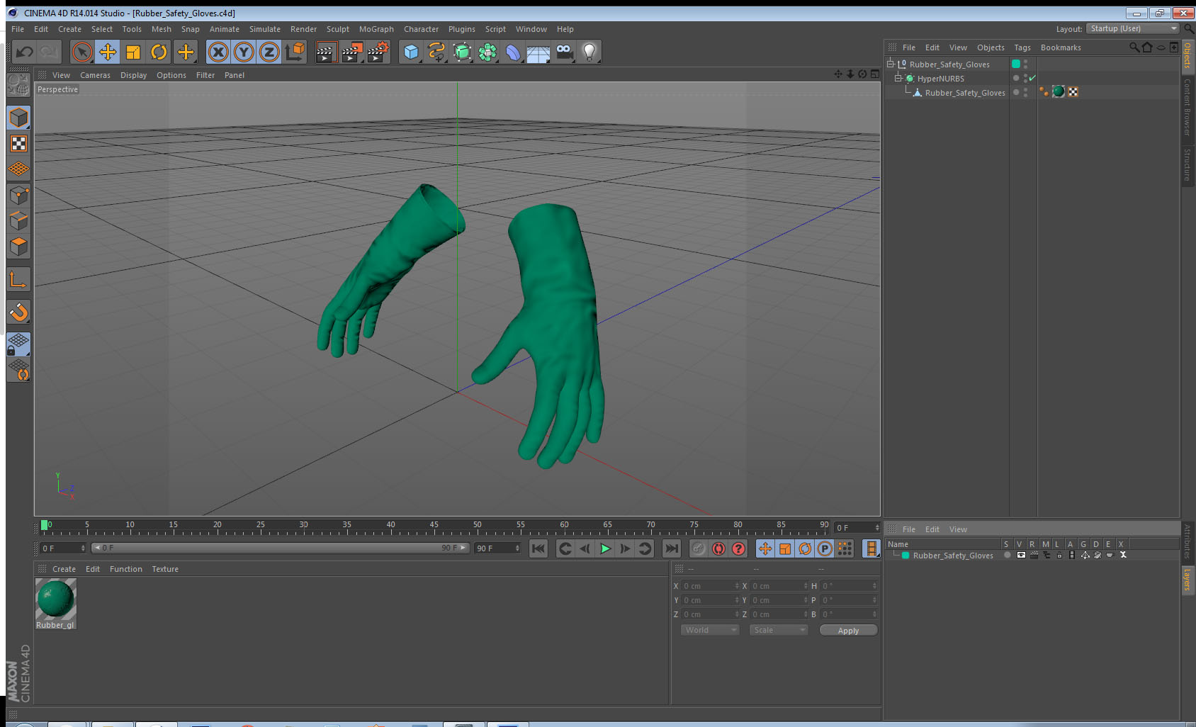 3D model Rubber Safety Gloves