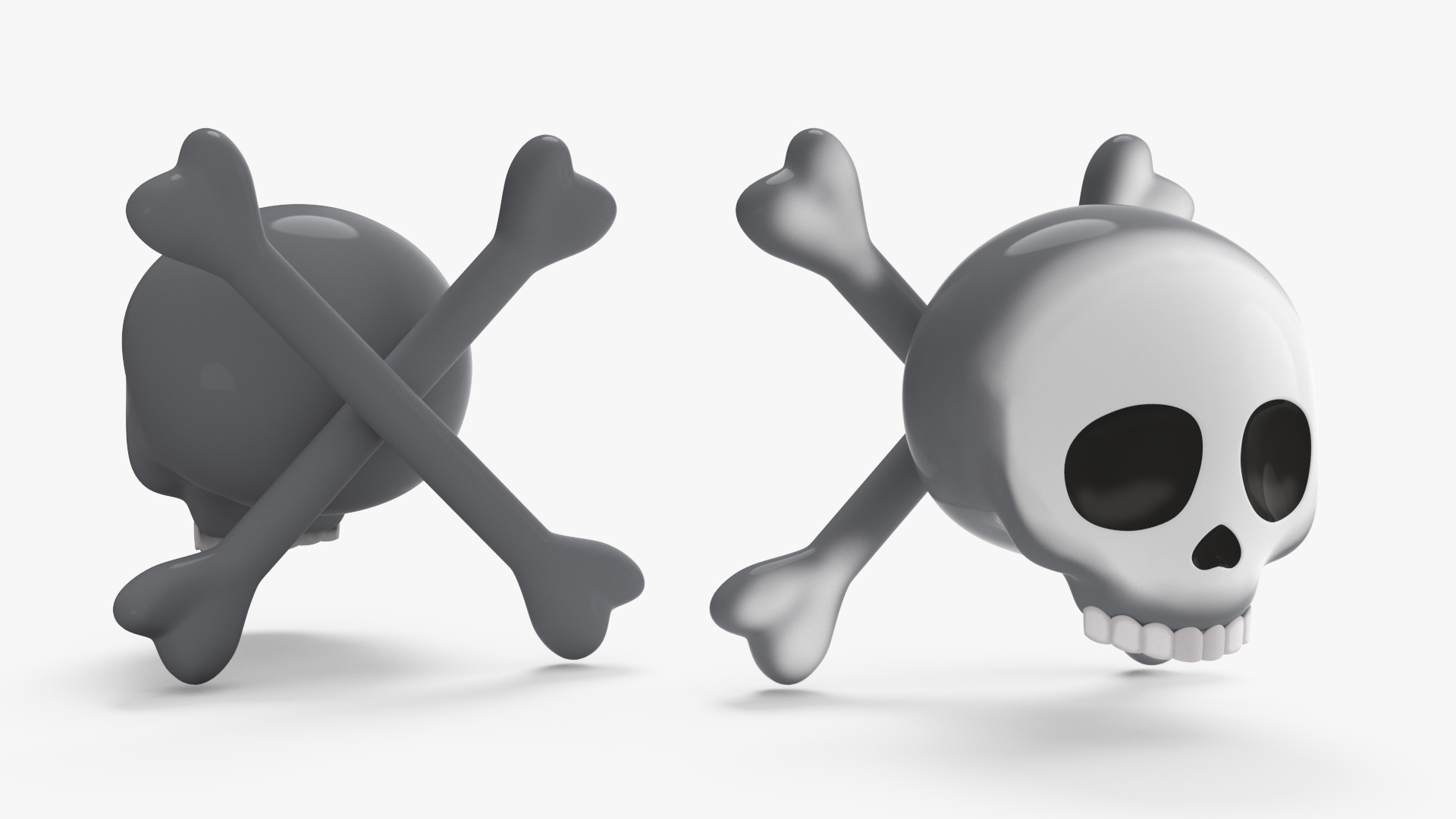3D Emoji Skull and Crossbones